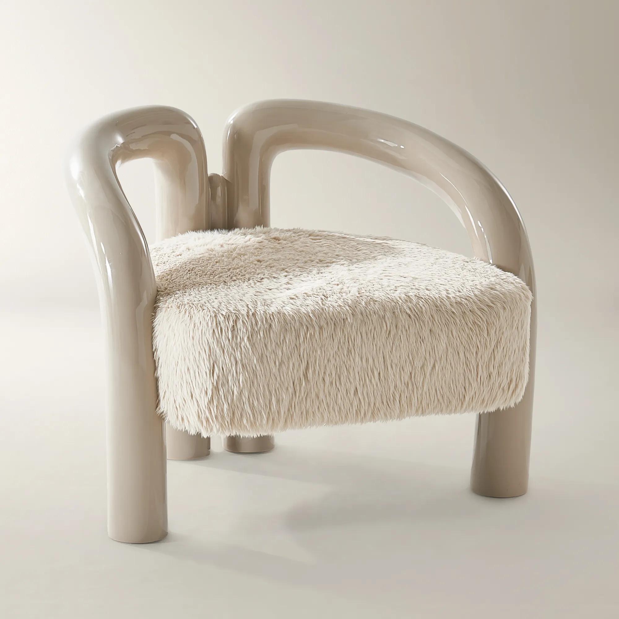 Nia Lacquer Accent Chair - Turtle Dove