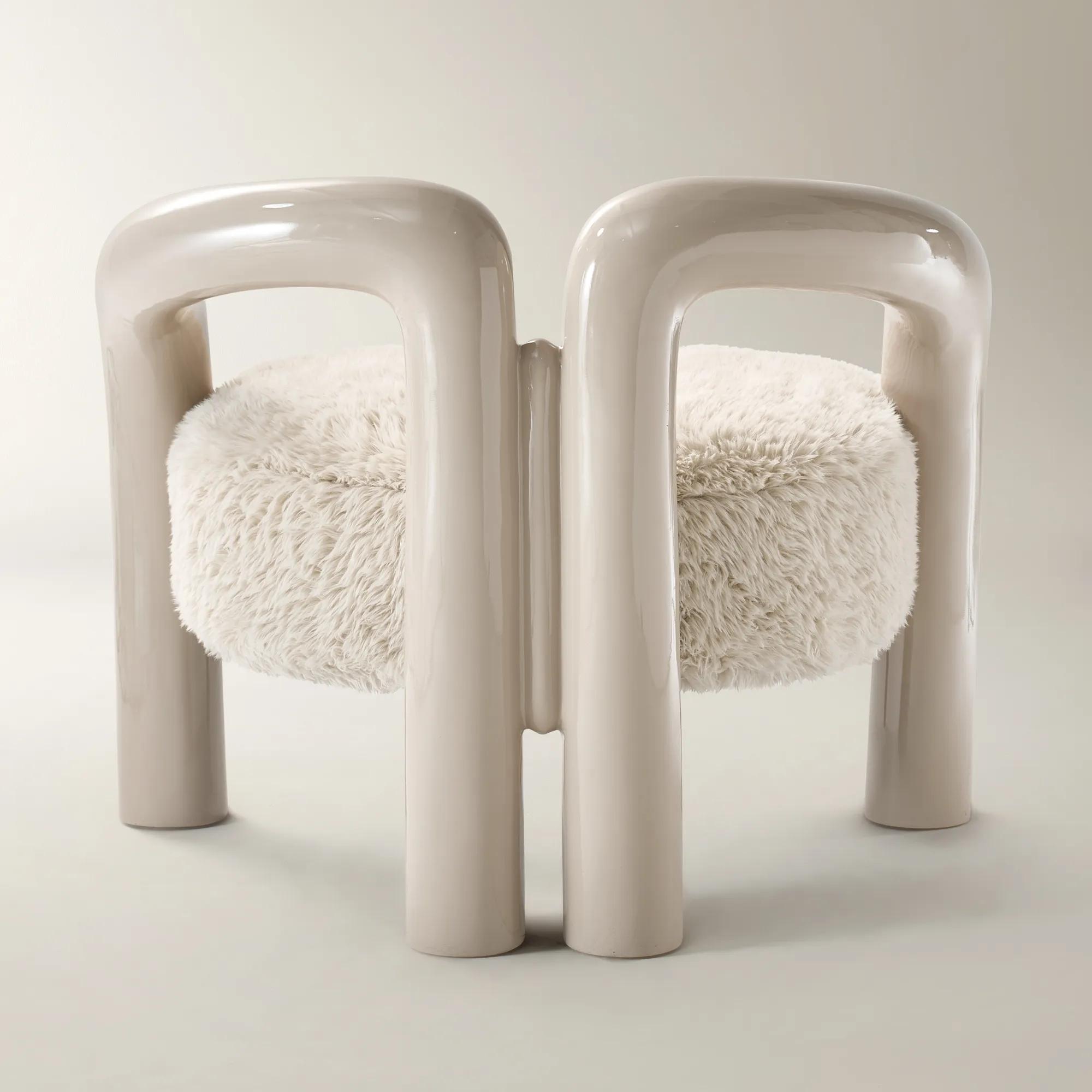 Nia Lacquer Accent Chair - Turtle Dove