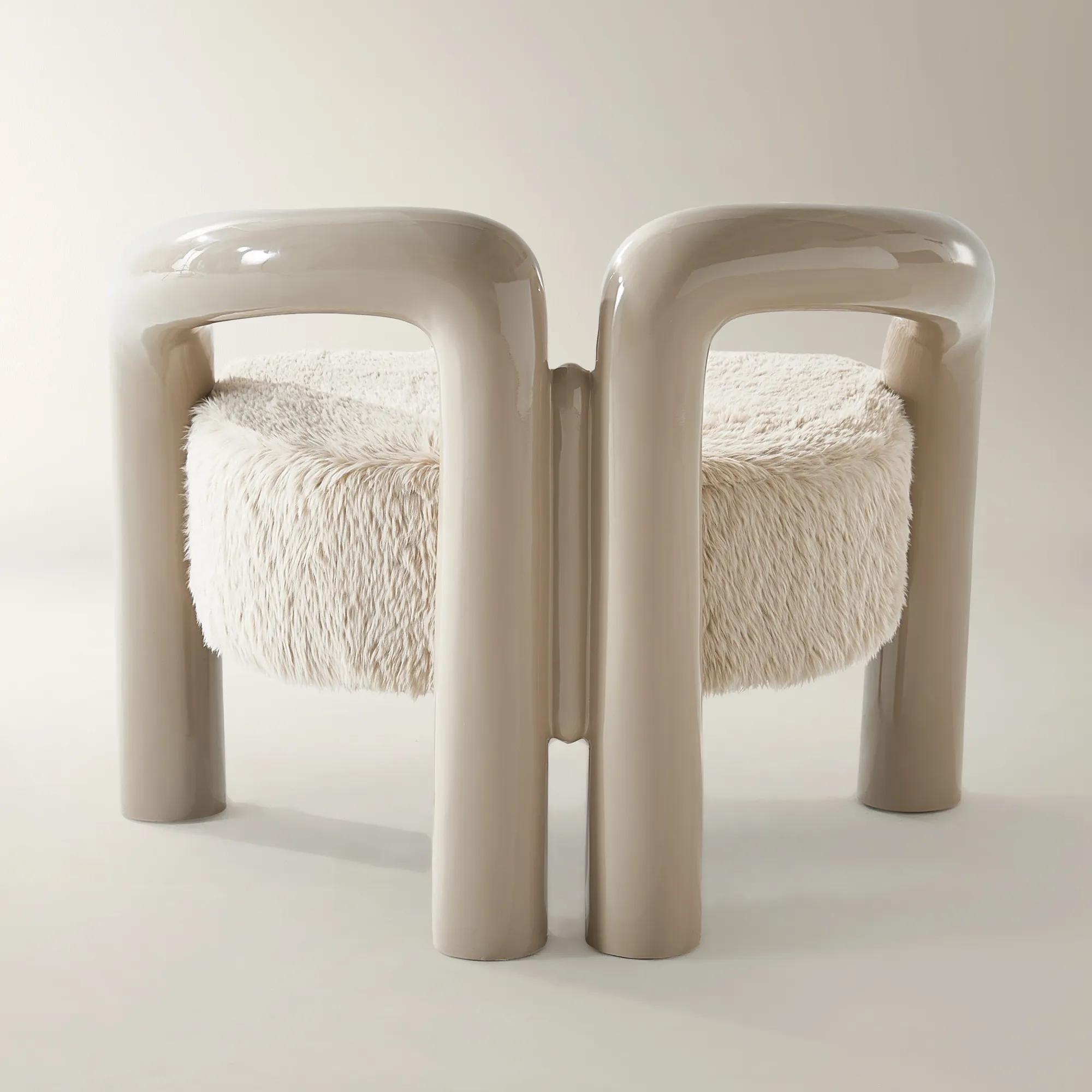 Nia Lacquer Accent Chair - Turtle Dove