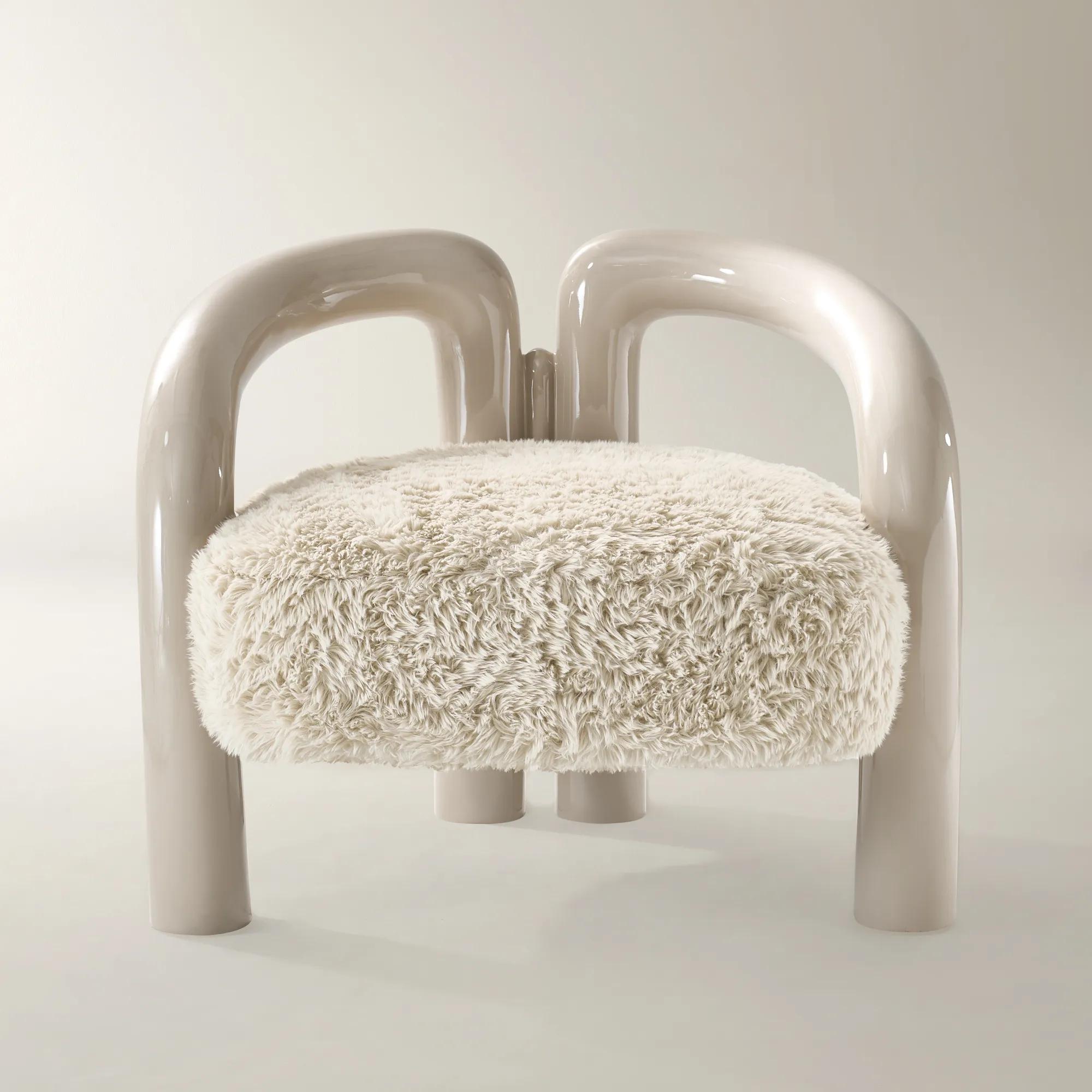 Nia Lacquer Accent Chair - Turtle Dove