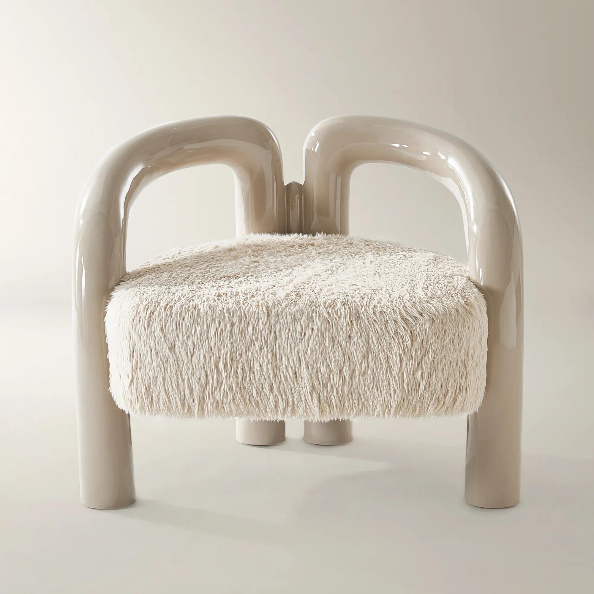 Nia Lacquer Accent Chair - Turtle Dove