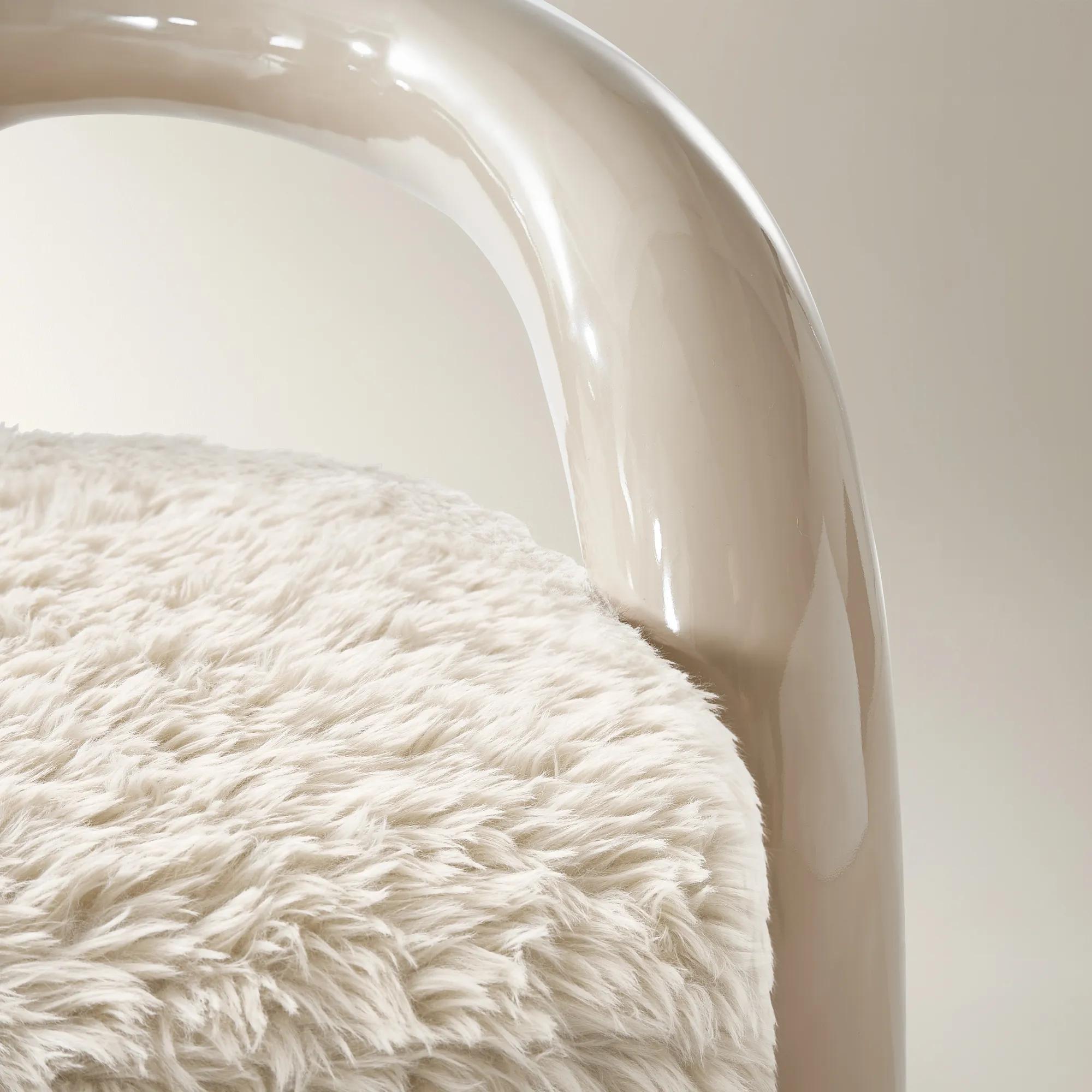 Nia Lacquer Accent Chair - Turtle Dove