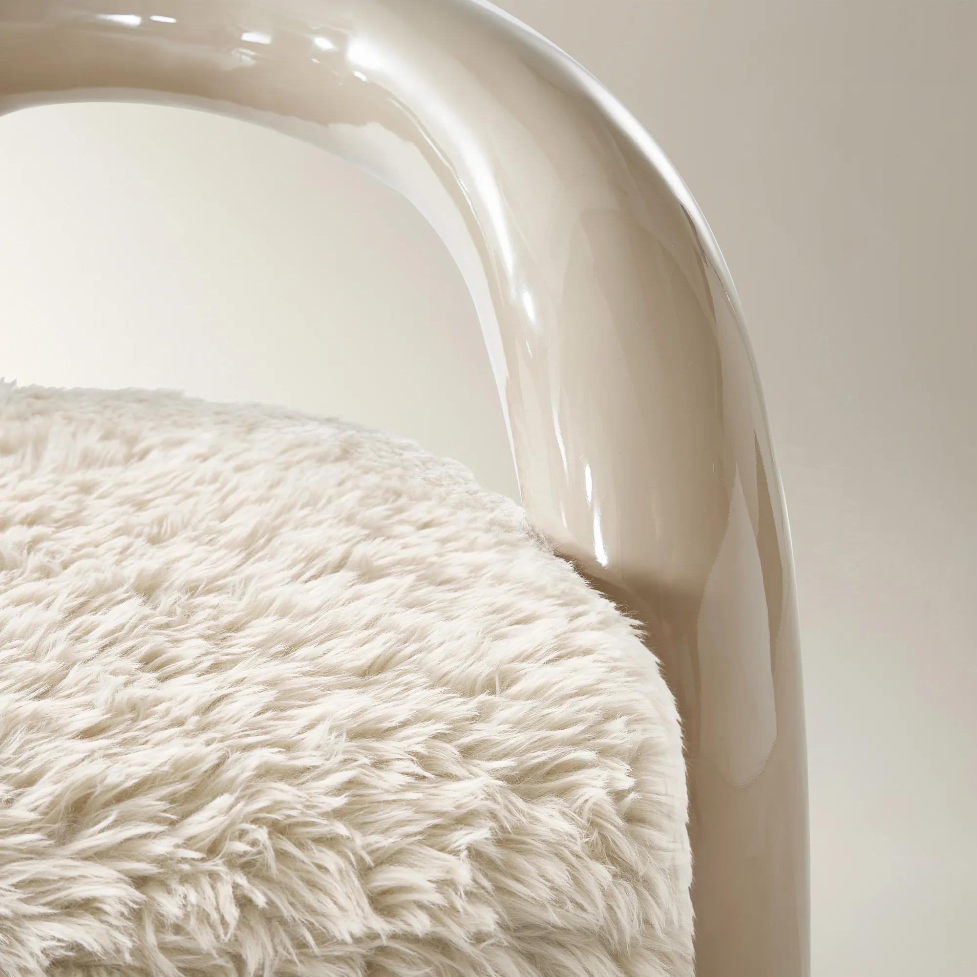 Nia Lacquer Accent Chair - Turtle Dove