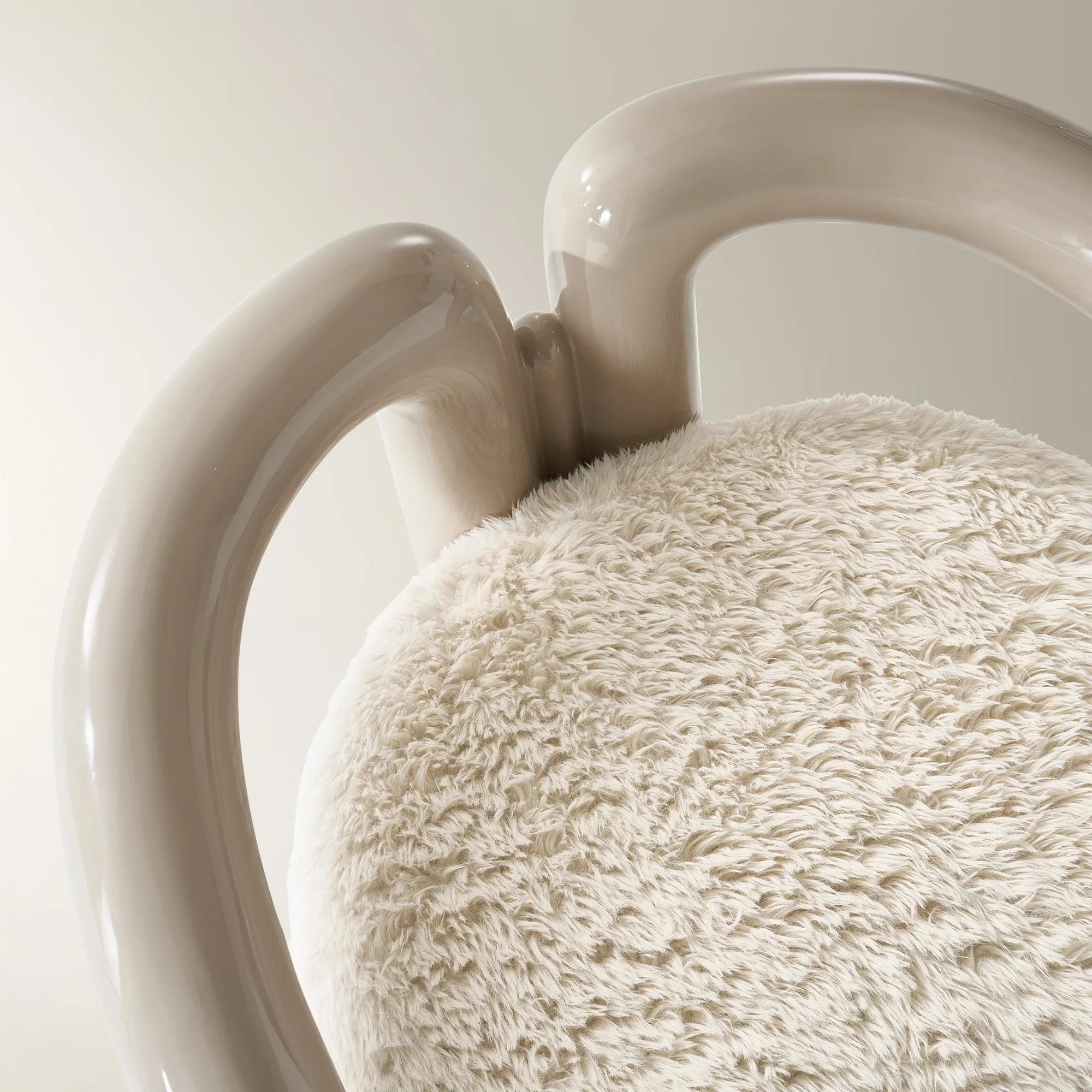 Nia Lacquer Accent Chair - Turtle Dove