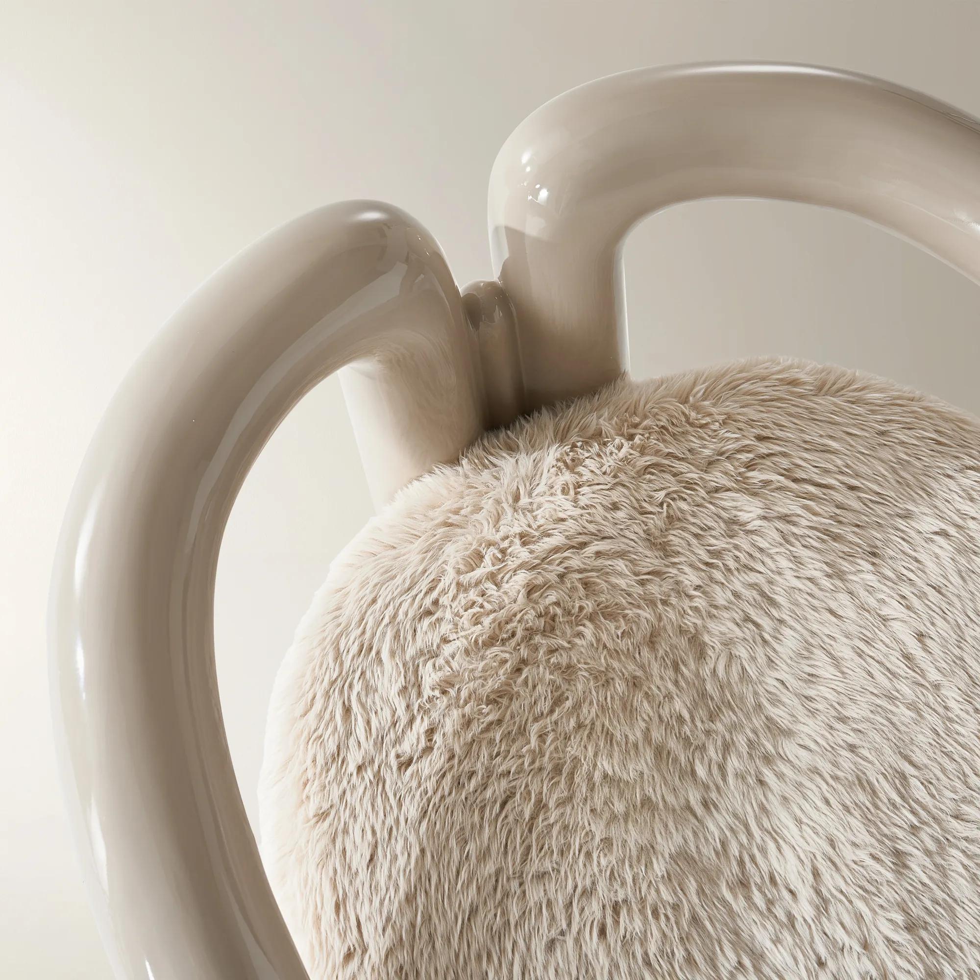 Nia Lacquer Accent Chair - Turtle Dove