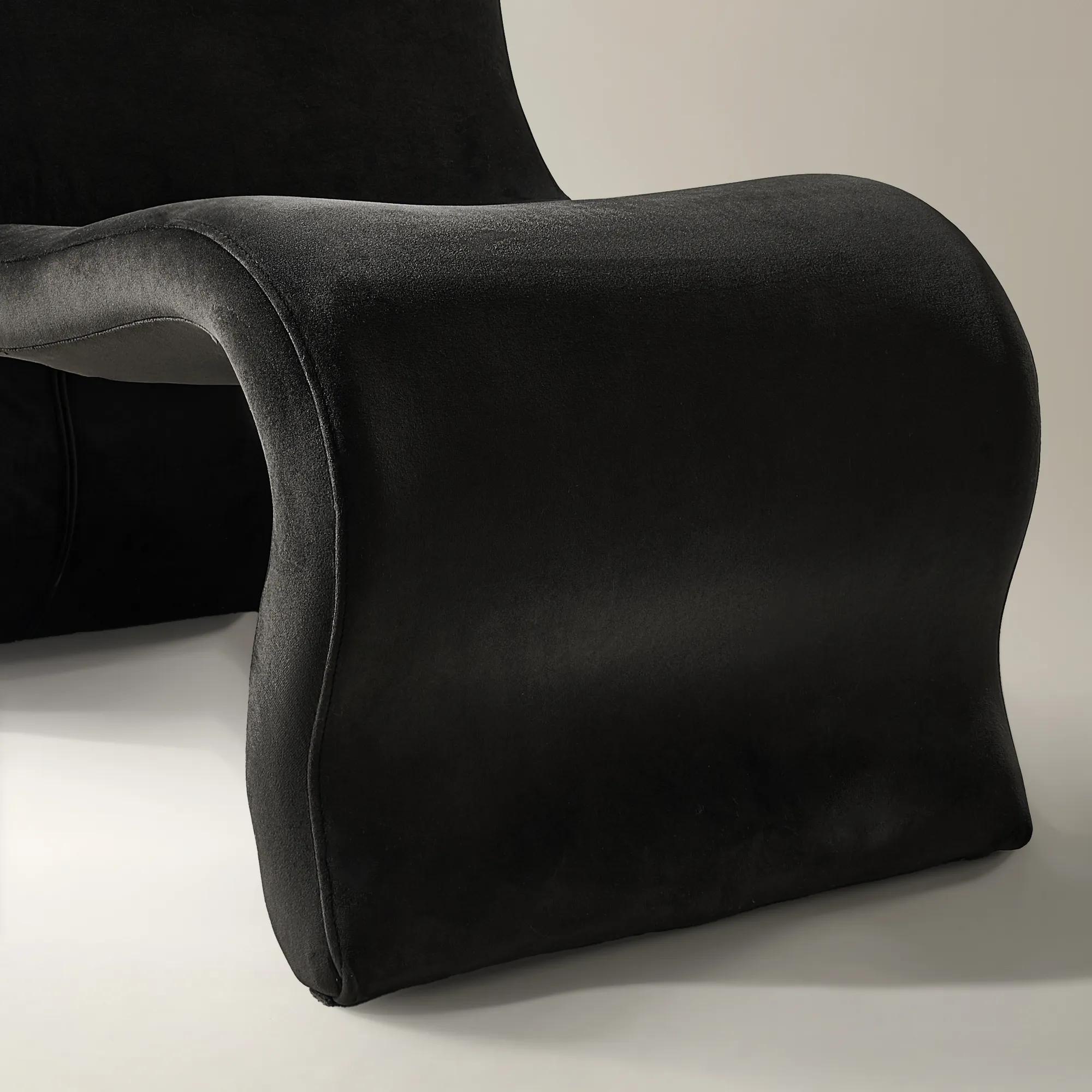 Romy Velvet Accent Chair - Charcoal