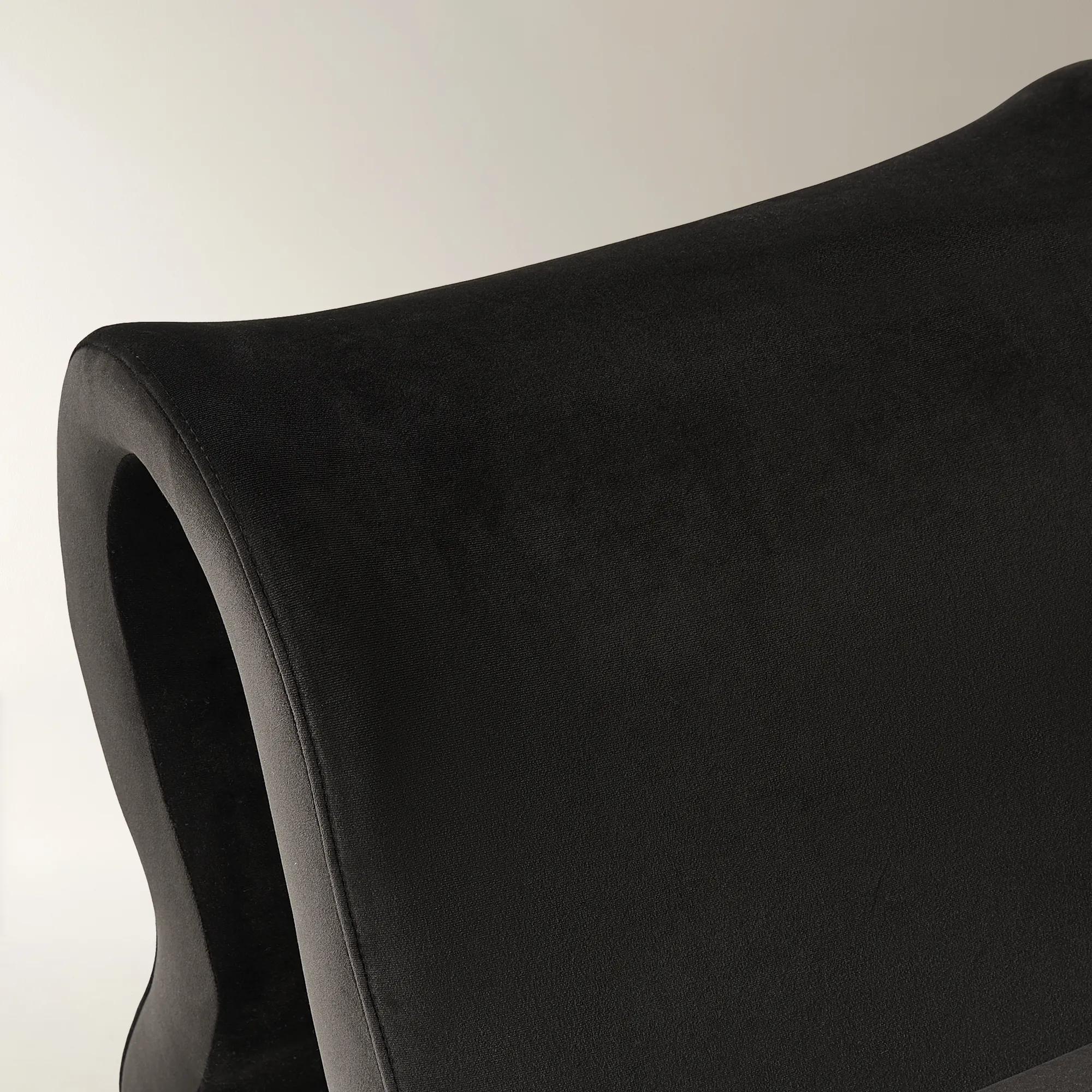Romy Velvet Accent Chair - Charcoal