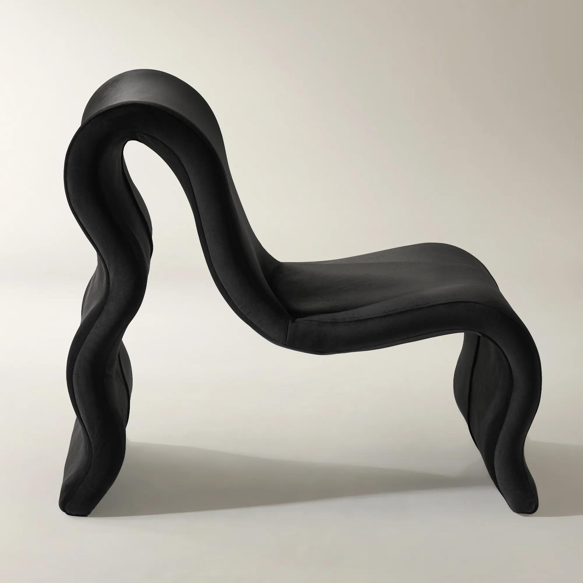 Romy Velvet Accent Chair - Charcoal