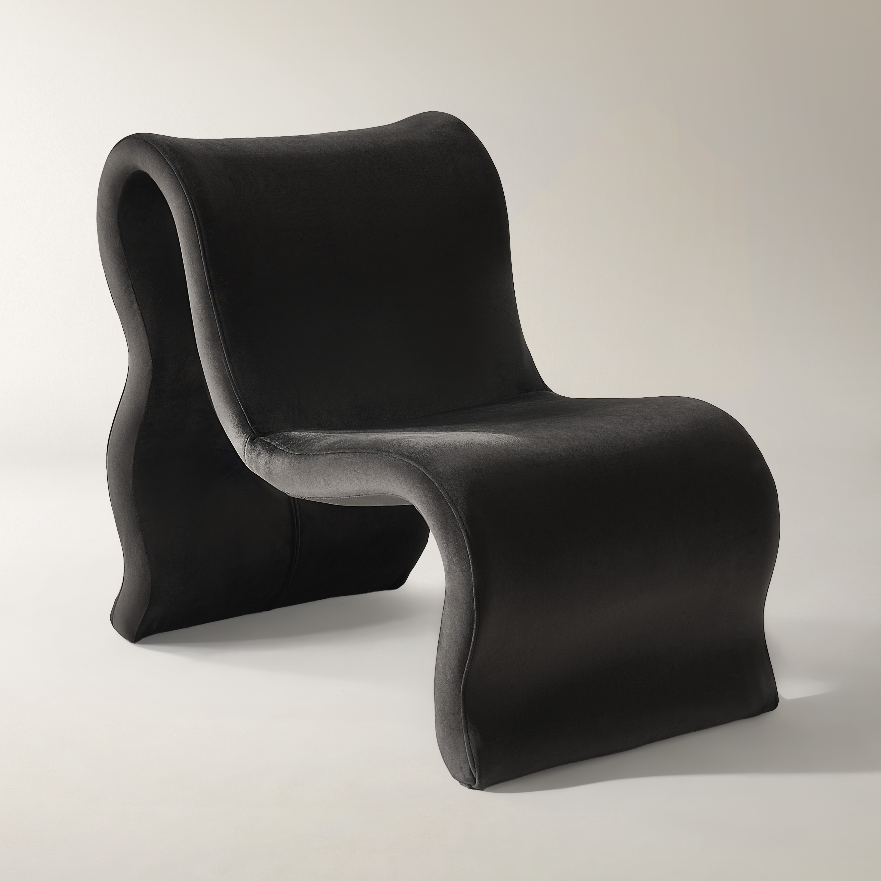 Romy Velvet Accent Chair - Charcoal