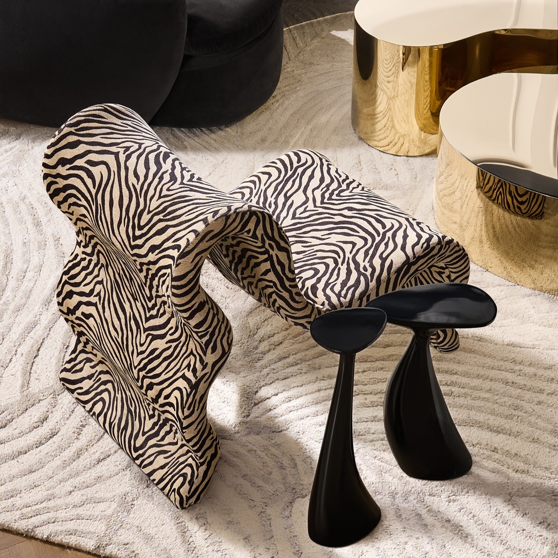 Romy Performance Chenille Accent Chair - Zebra
