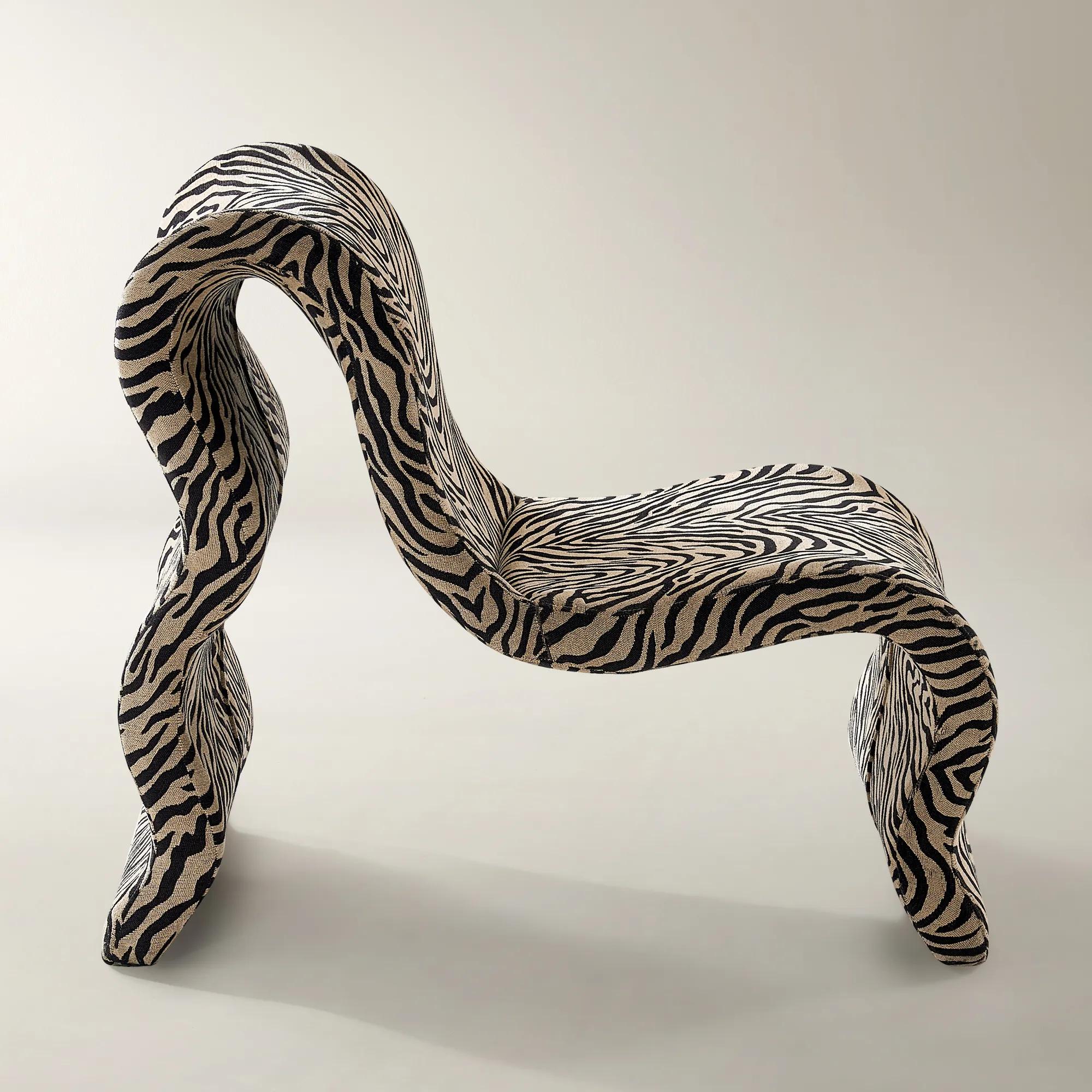 Romy Performance Chenille Accent Chair - Zebra 