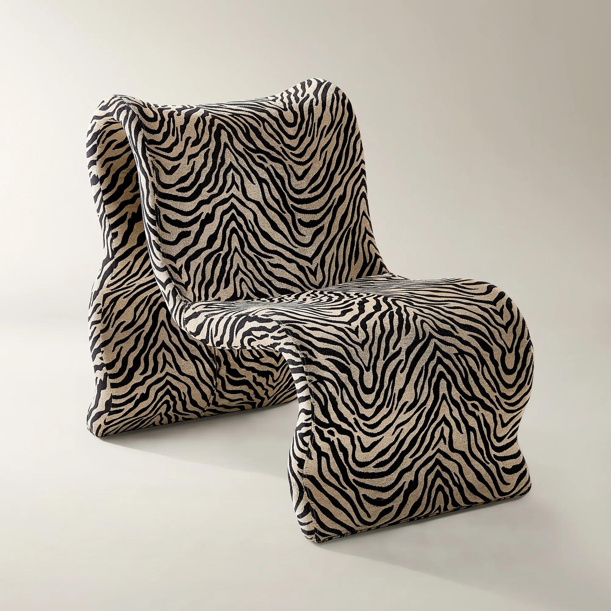 Romy Performance Chenille Accent Chair - Zebra 