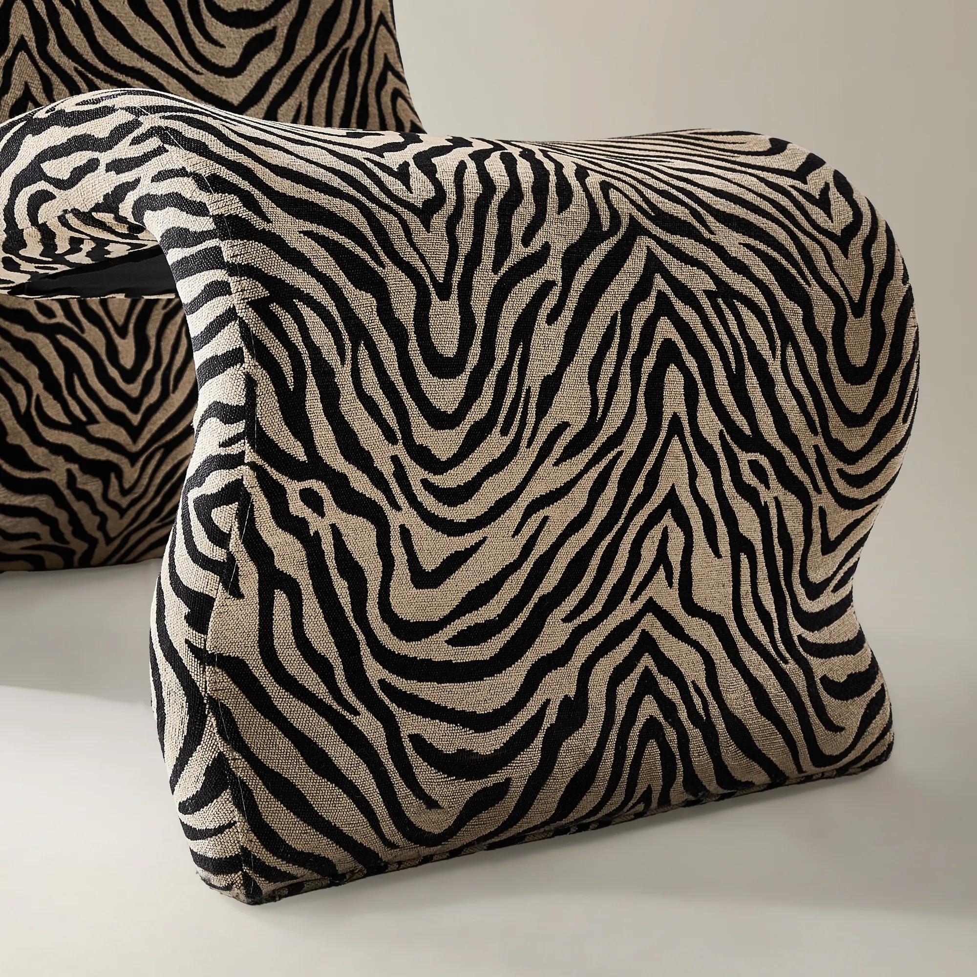 Romy Performance Chenille Accent Chair - Zebra 