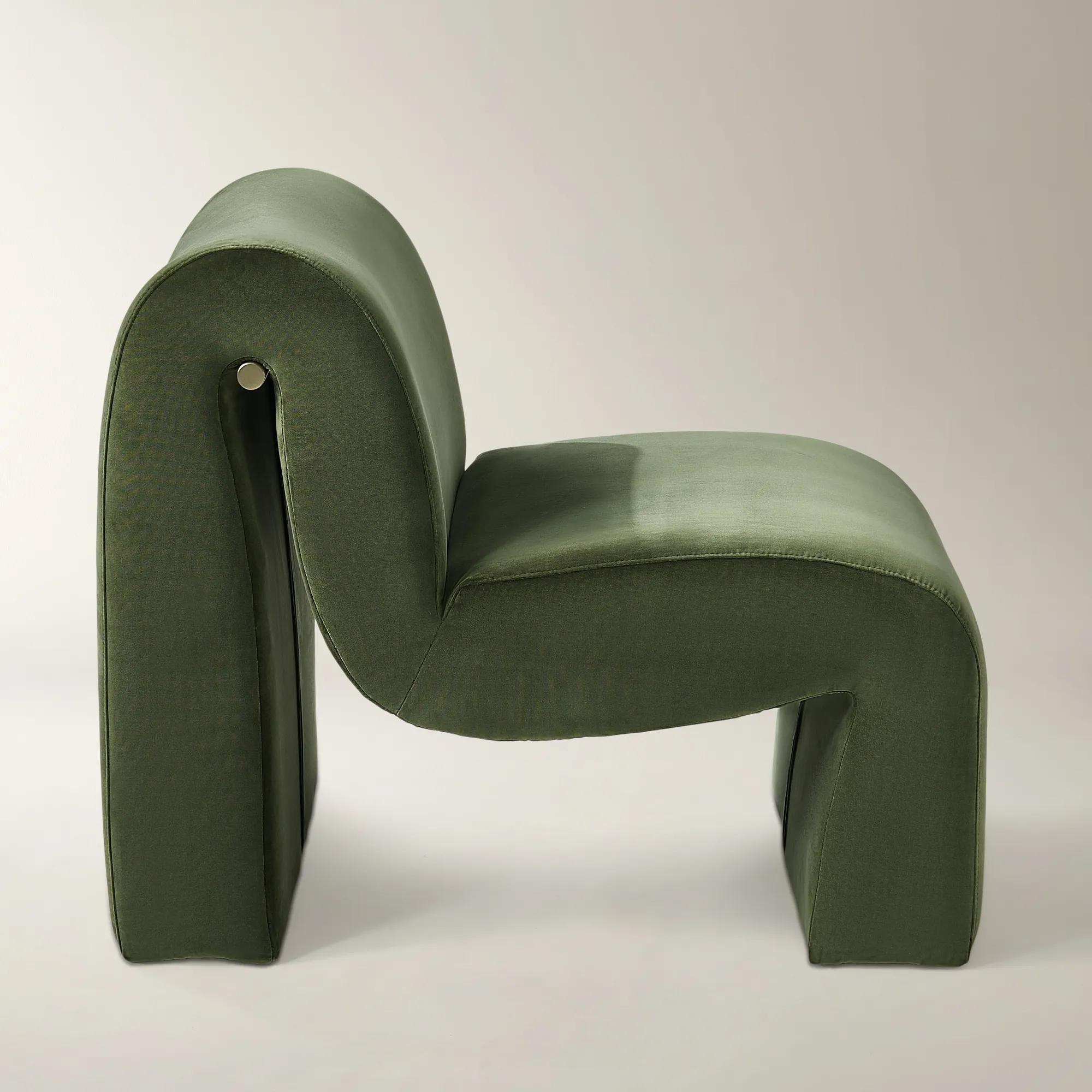 Cora Velvet Accent Chair - Jade Green