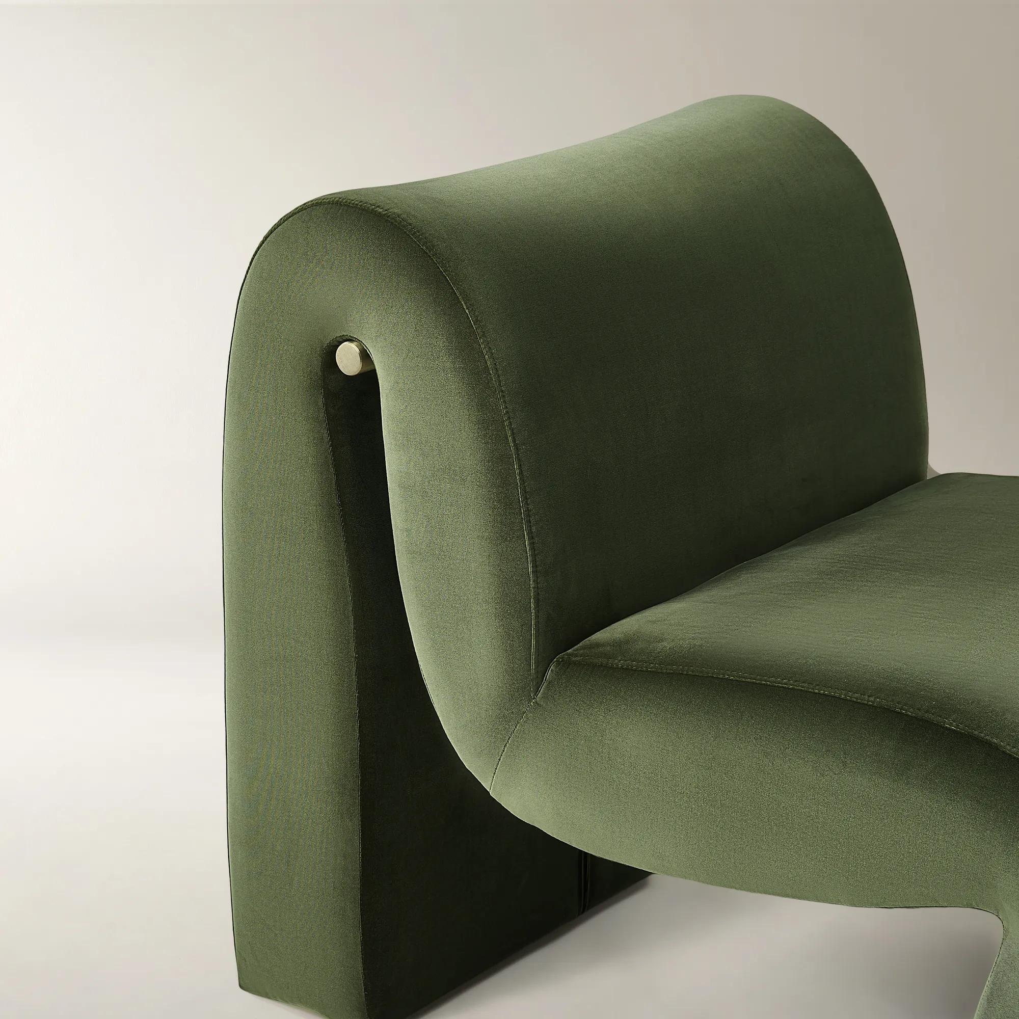 Cora Velvet Accent Chair - Jade Green