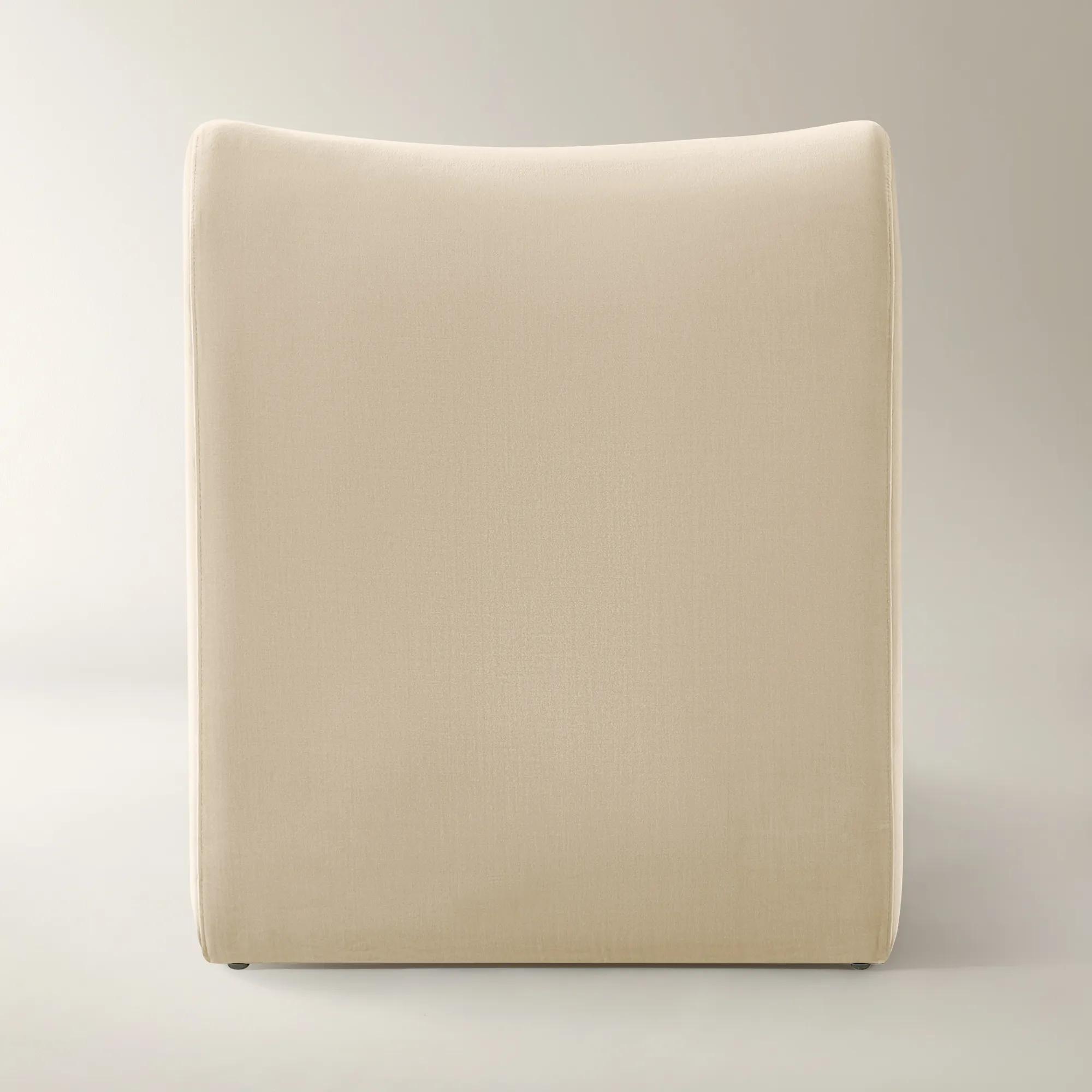Cora Velvet Accent Chair - Ivory