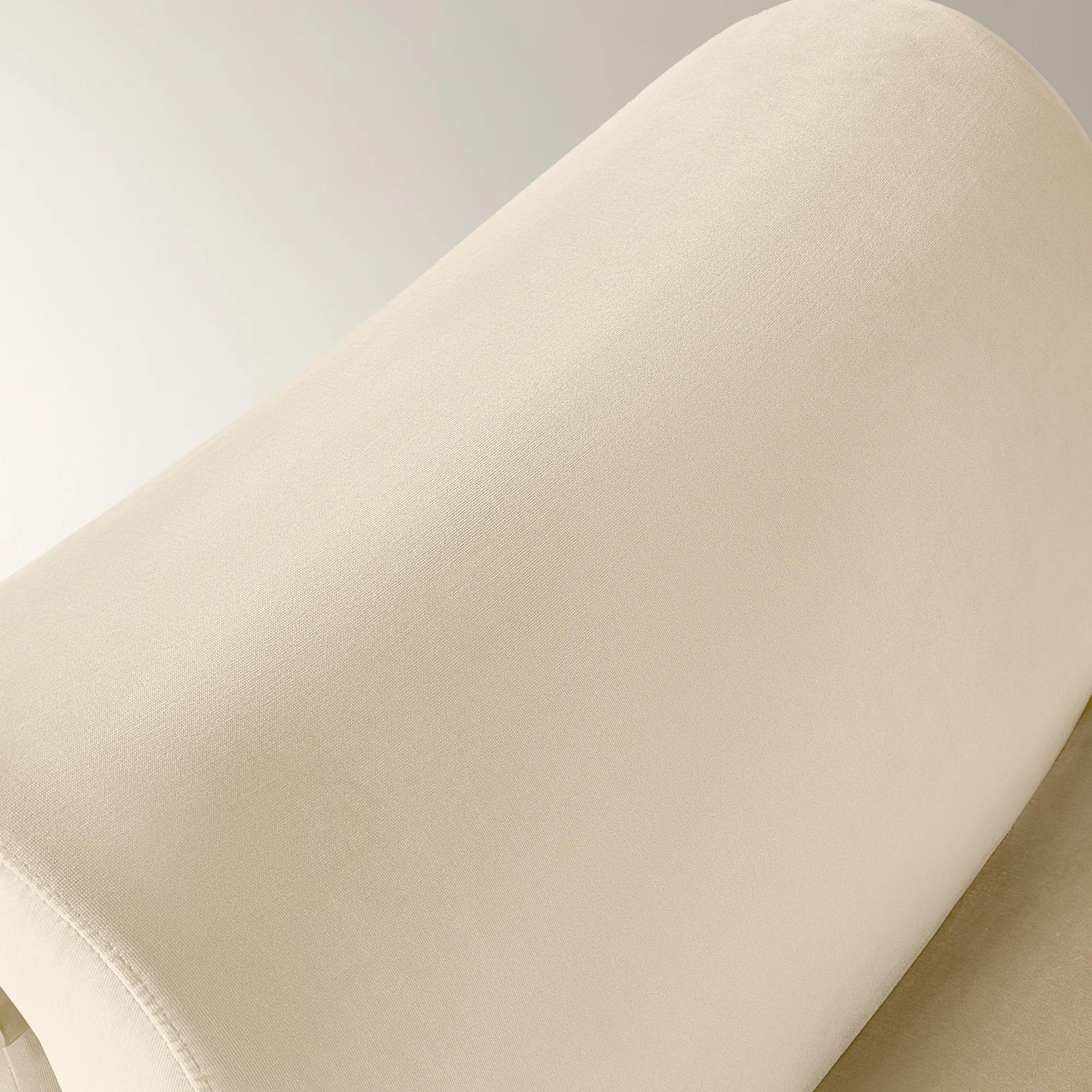 Cora Velvet Accent Chair - Ivory