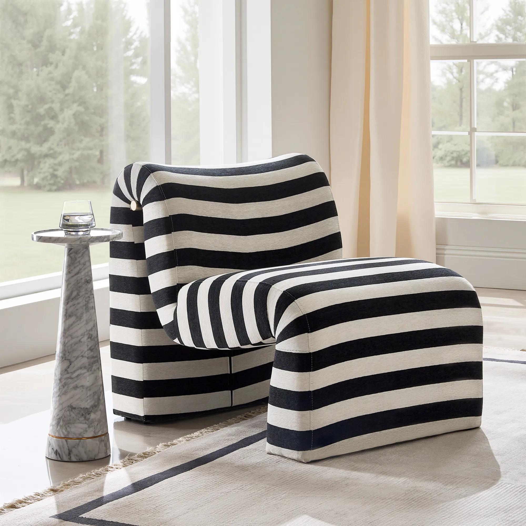 Cora Performance Chenille Accent Chair - Stripe
