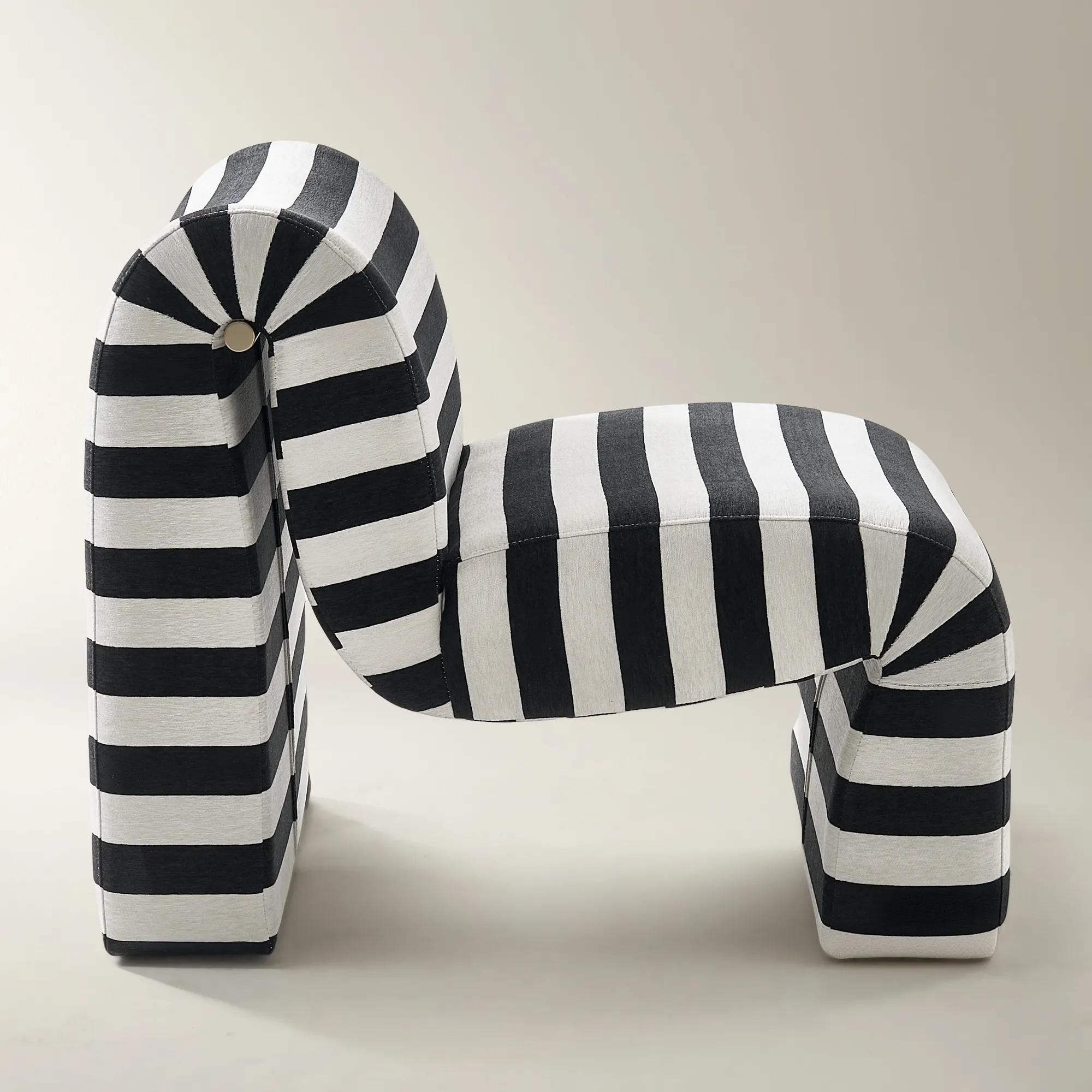 Cora Performance Chenille Accent Chair - Stripe