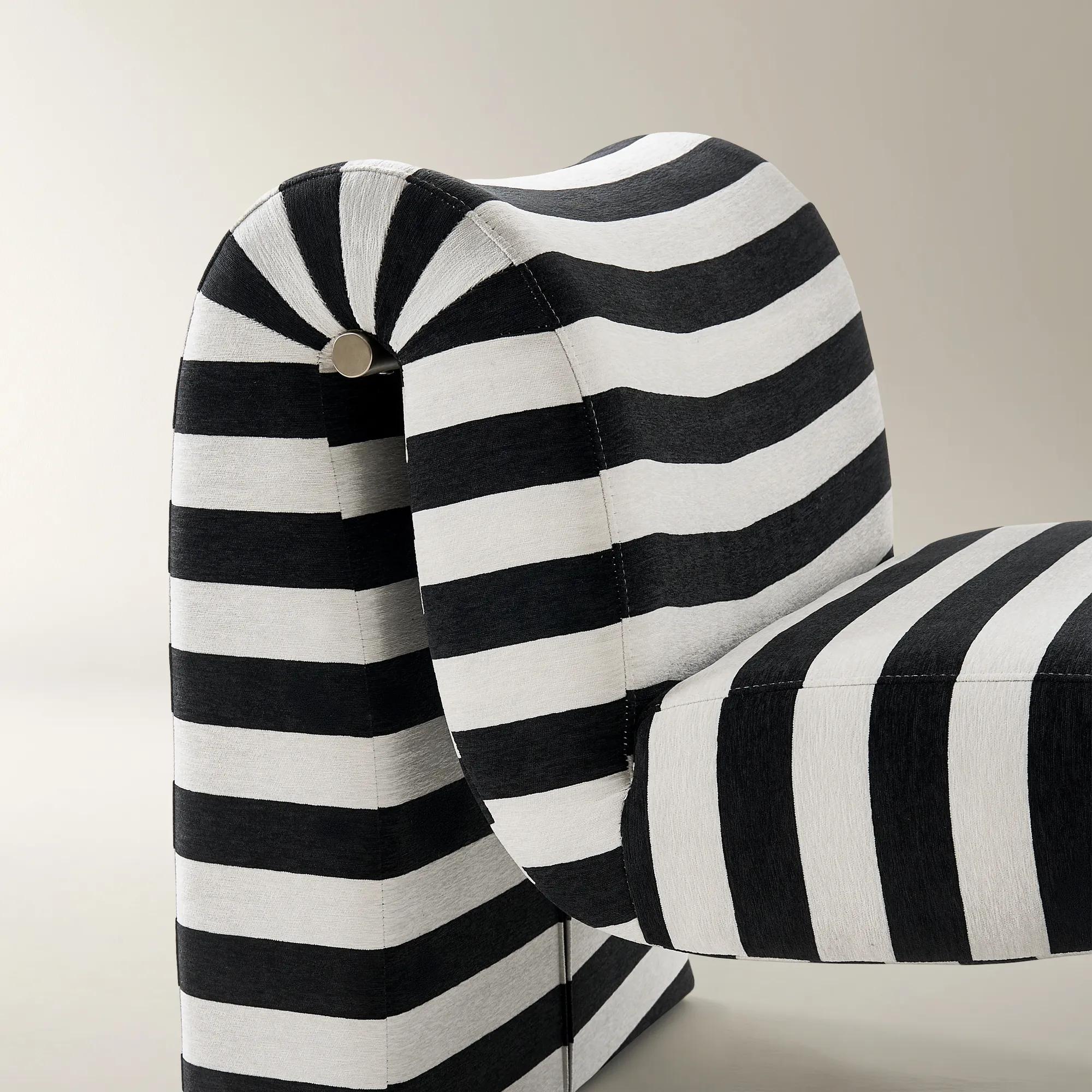 Cora Performance Chenille Accent Chair - Stripe