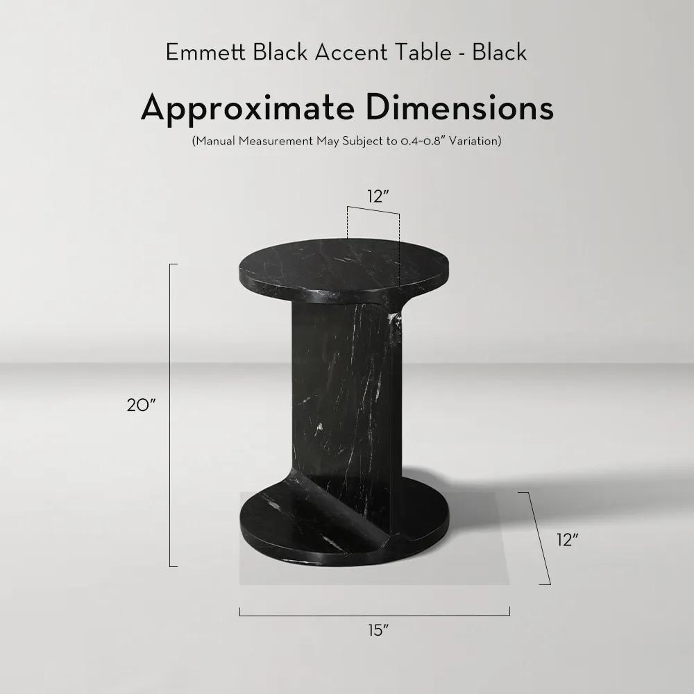 Emmett Black Accent Table - Black