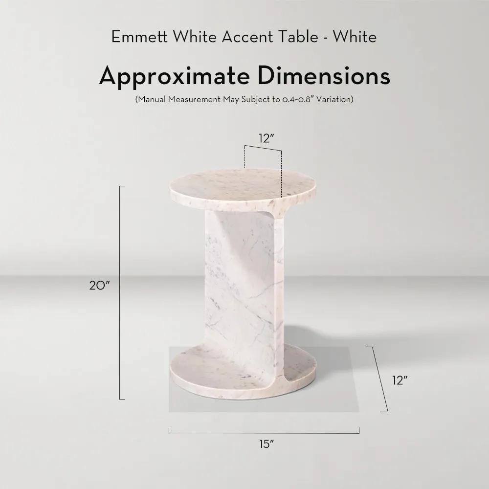 Emmett White Accent Table - White