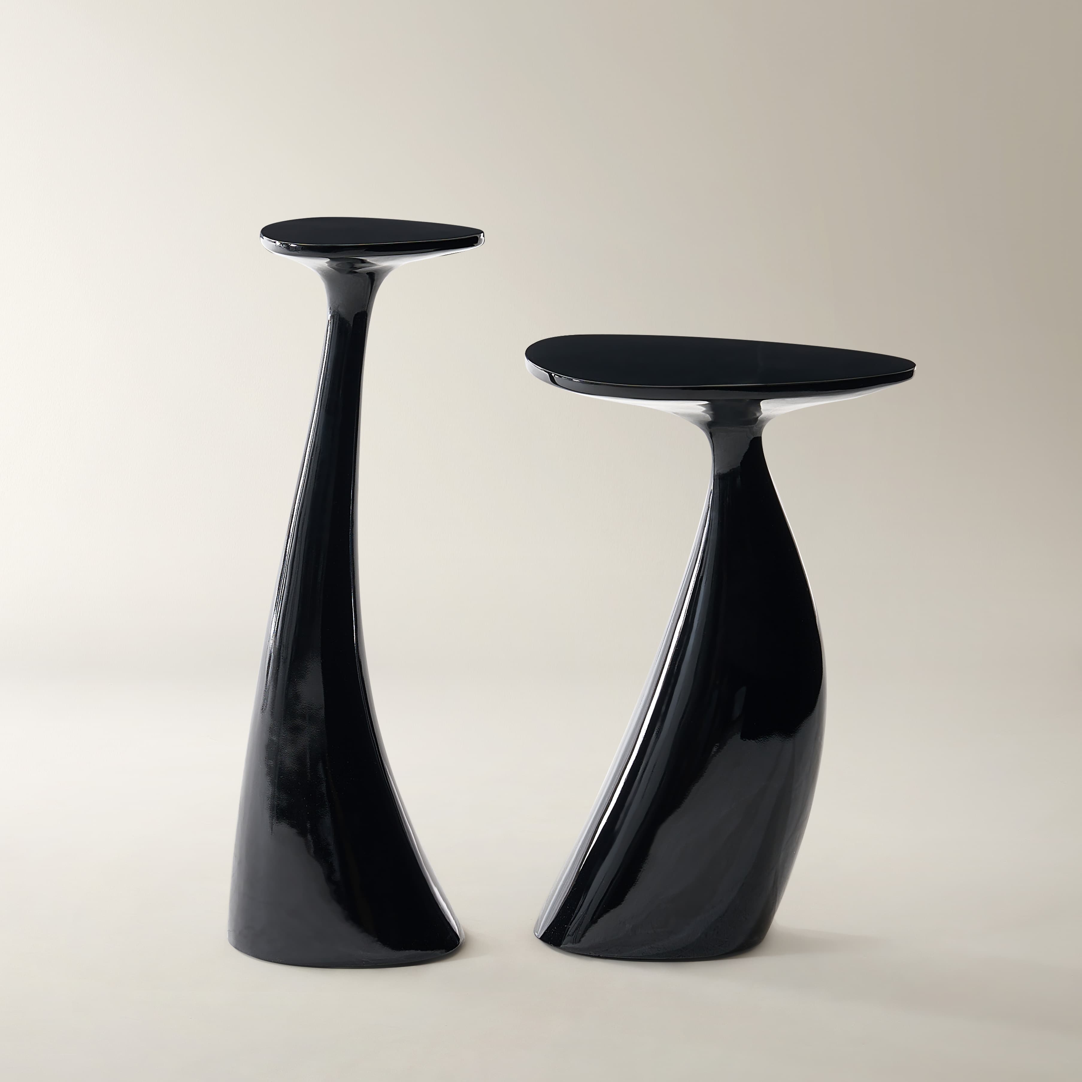 Thalia Side Table Set of 2 (8"-12.5") - Glossy Black