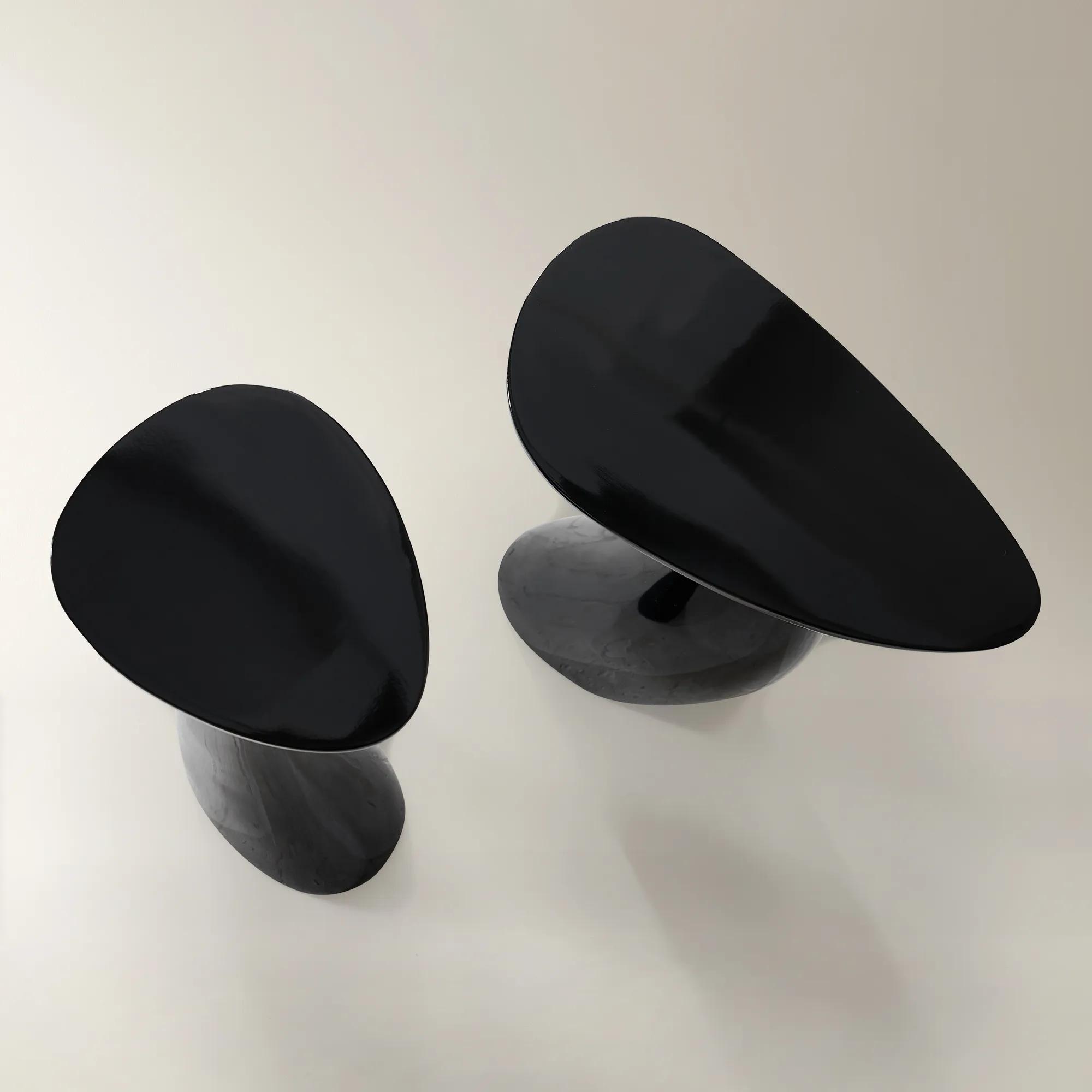 Thalia Side Table Set of 2 (8"-12.5") - Glossy Black