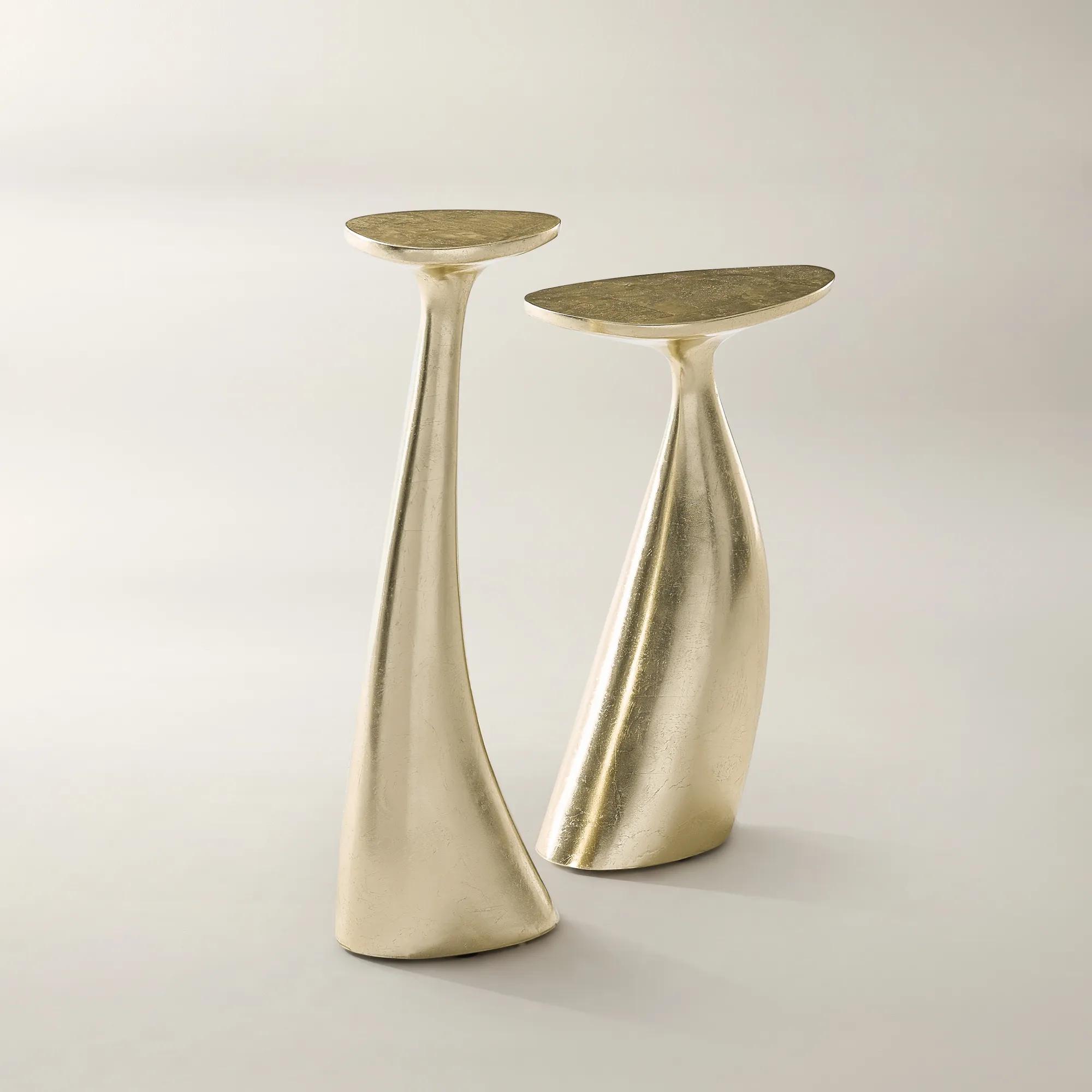 Thalia Side Table Set of 2 (8"-12.5") - Gold Leaf