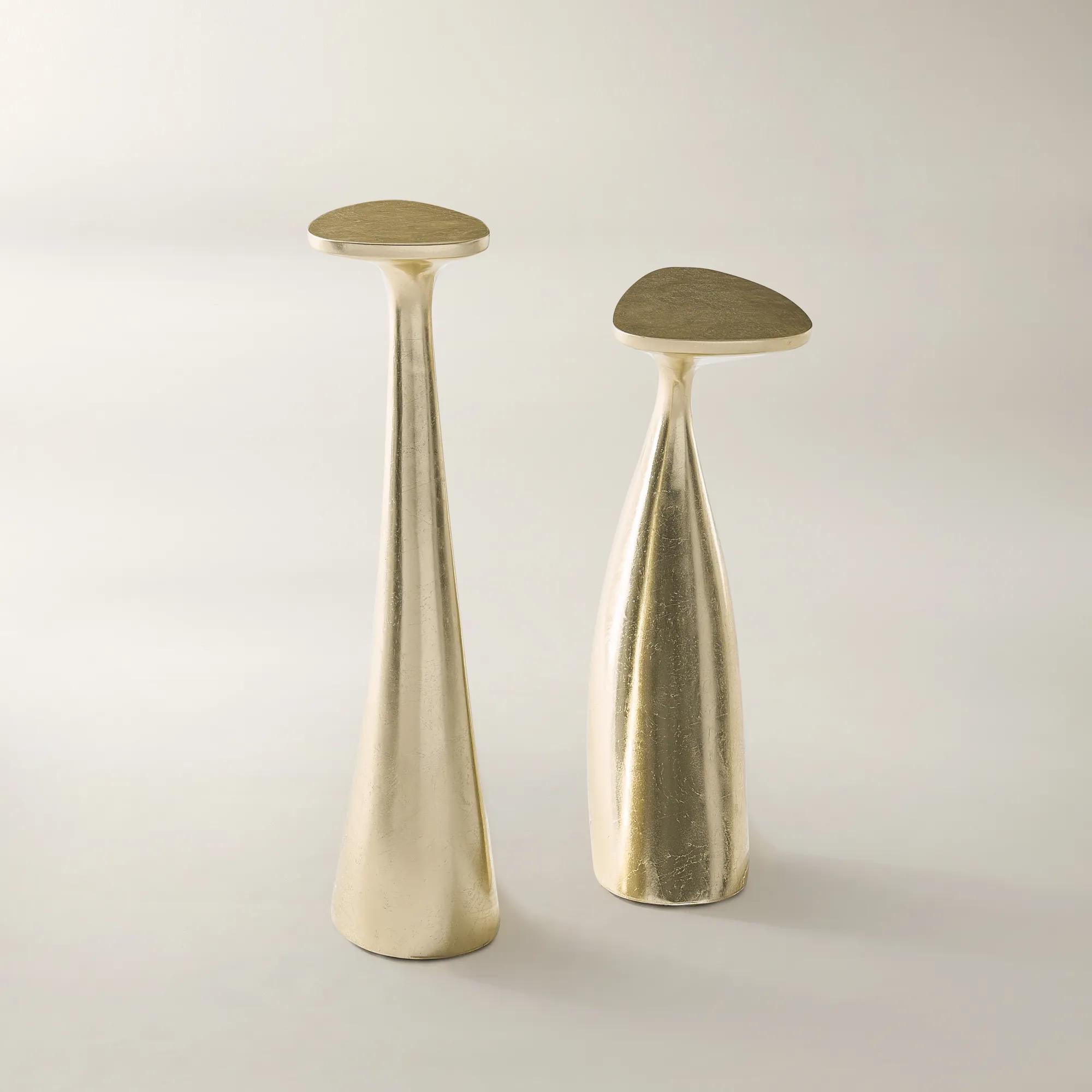 Thalia Side Table Set of 2 (8"-12.5") - Gold Leaf