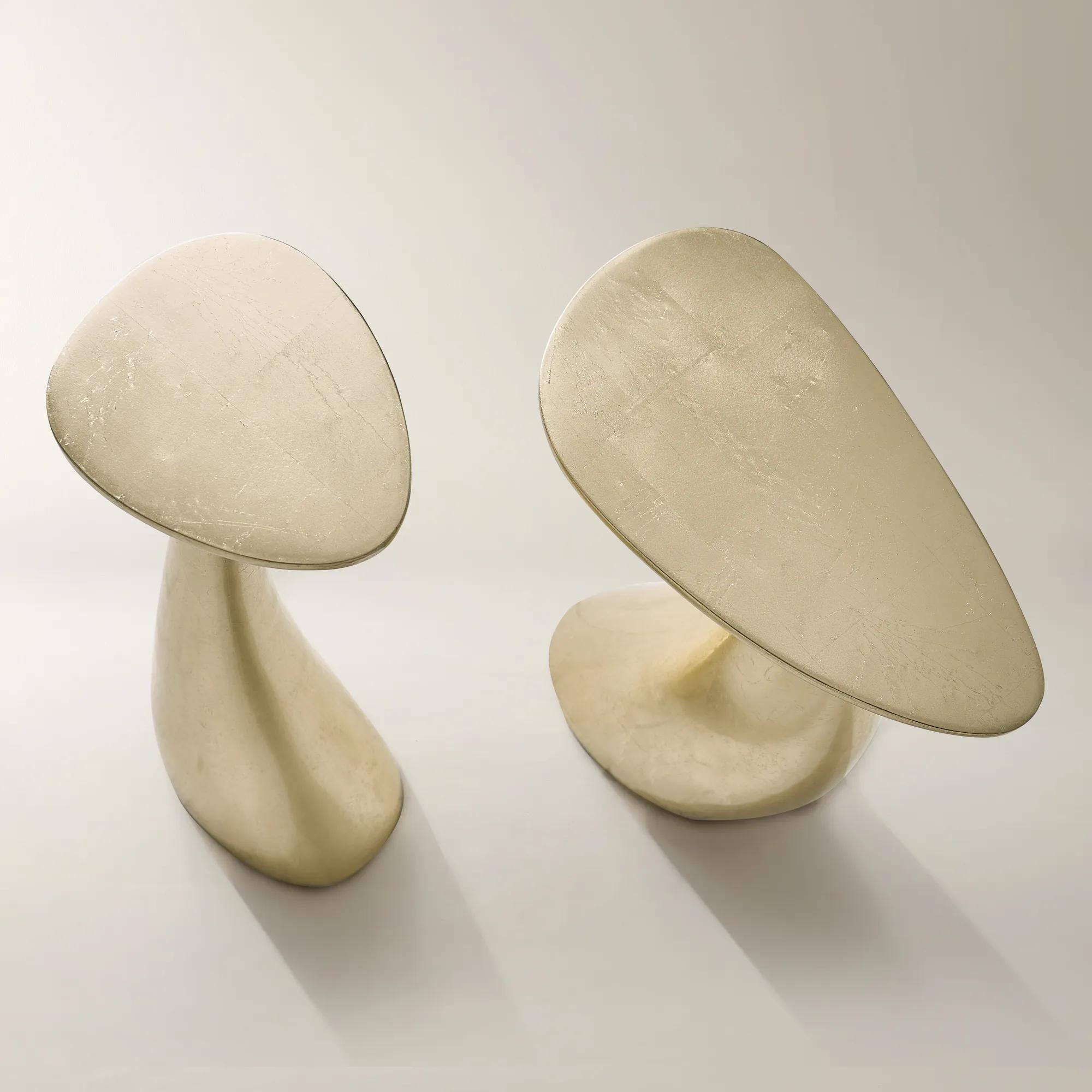 Thalia Side Table Set of 2 (8"-12.5") - Gold Leaf