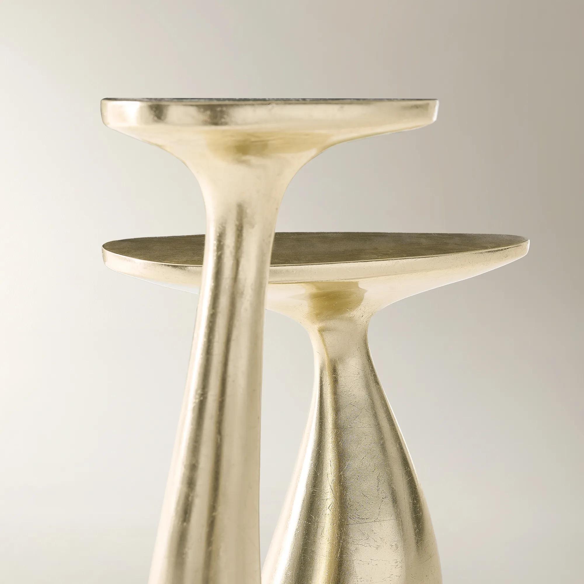 Thalia Side Table Set of 2 (8"-12.5") - Gold Leaf