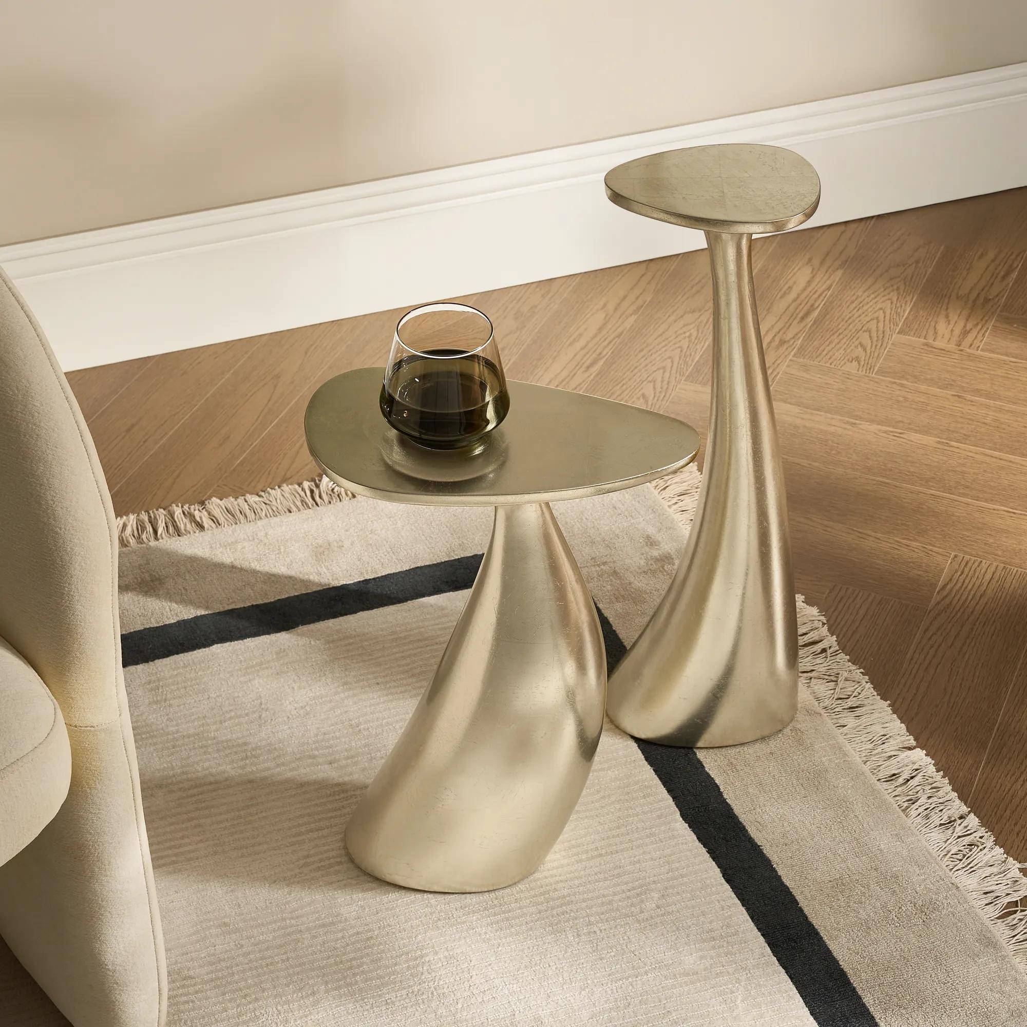 Thalia Side Table Set of 2 (8"-12.5") - Gold Leaf