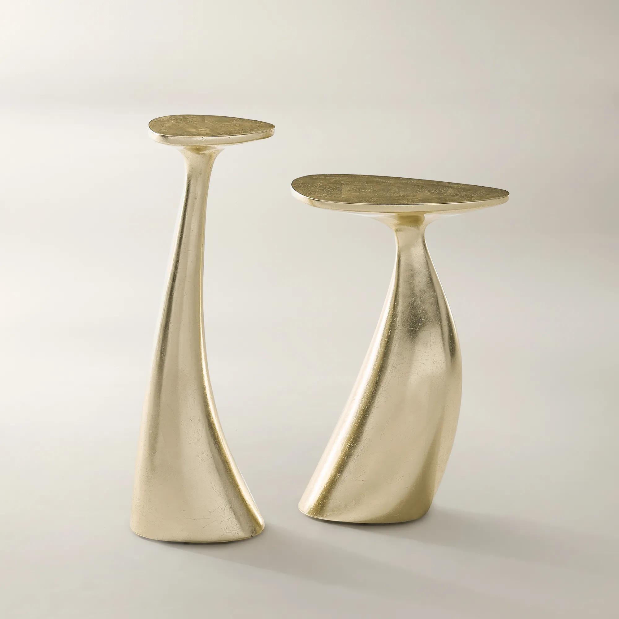 Thalia Side Table Set of 2 (8"-12.5") - Gold Leaf