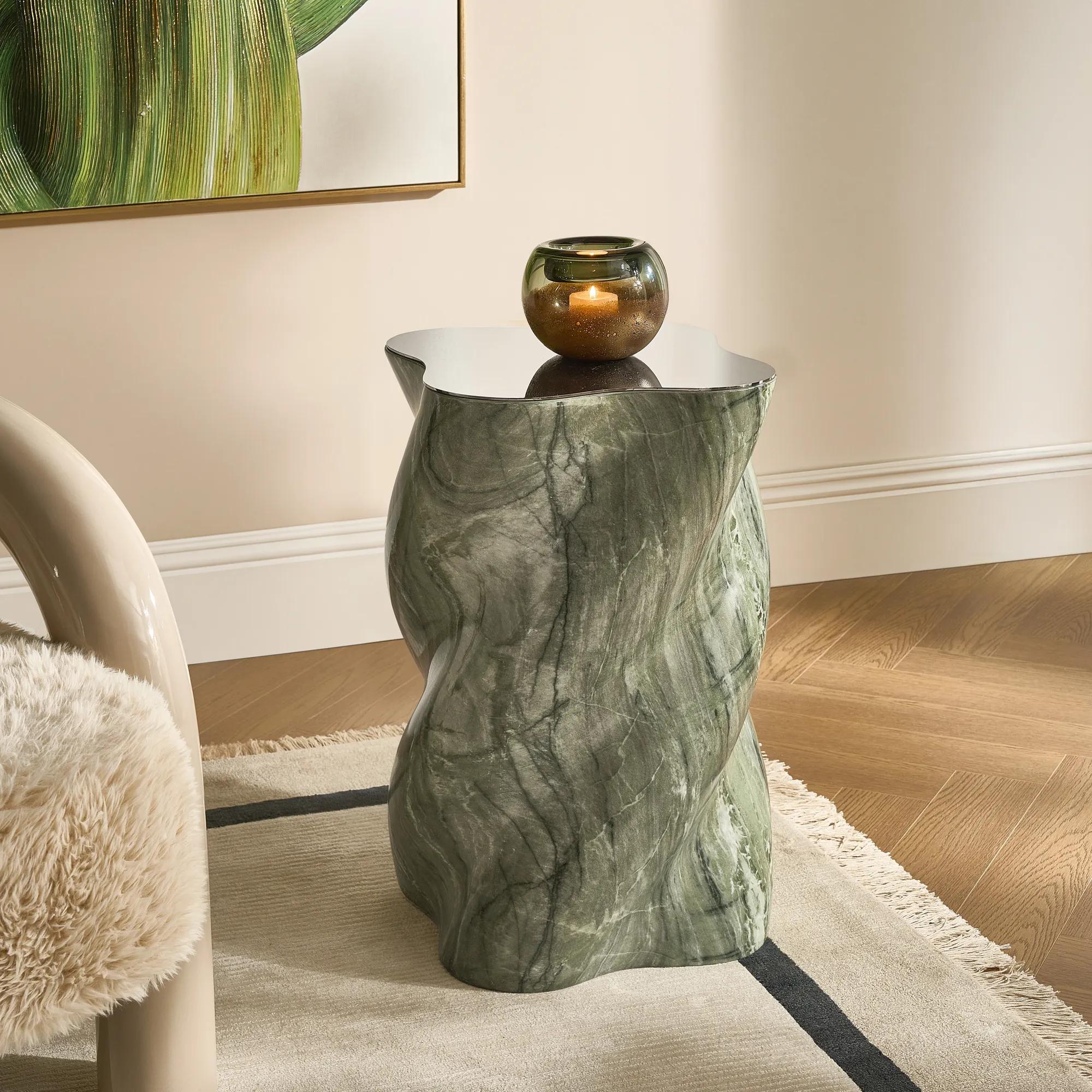 Vega Side Table (13.8") - Malachite Green