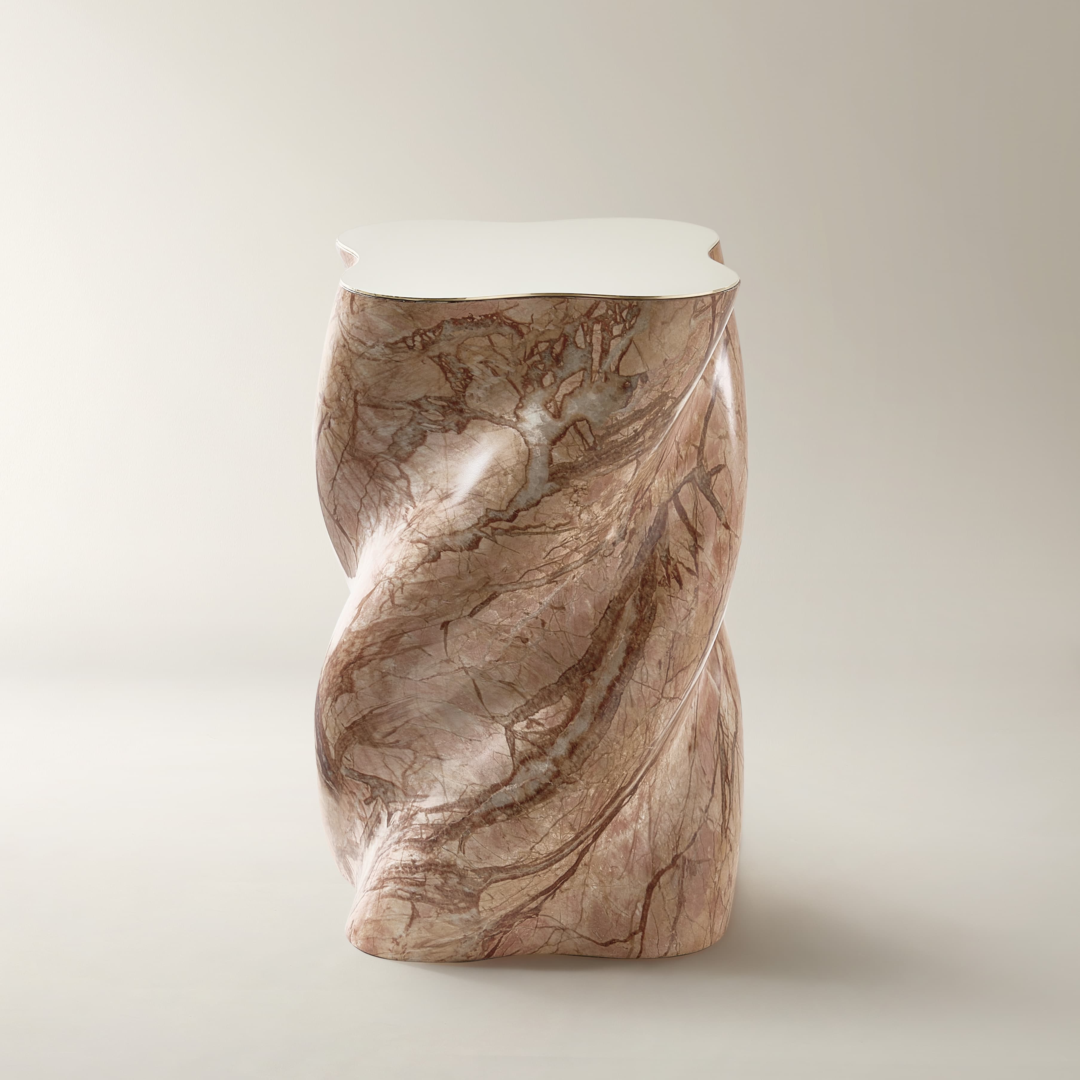 Vega Side Table (13.8") - Sunset Marble