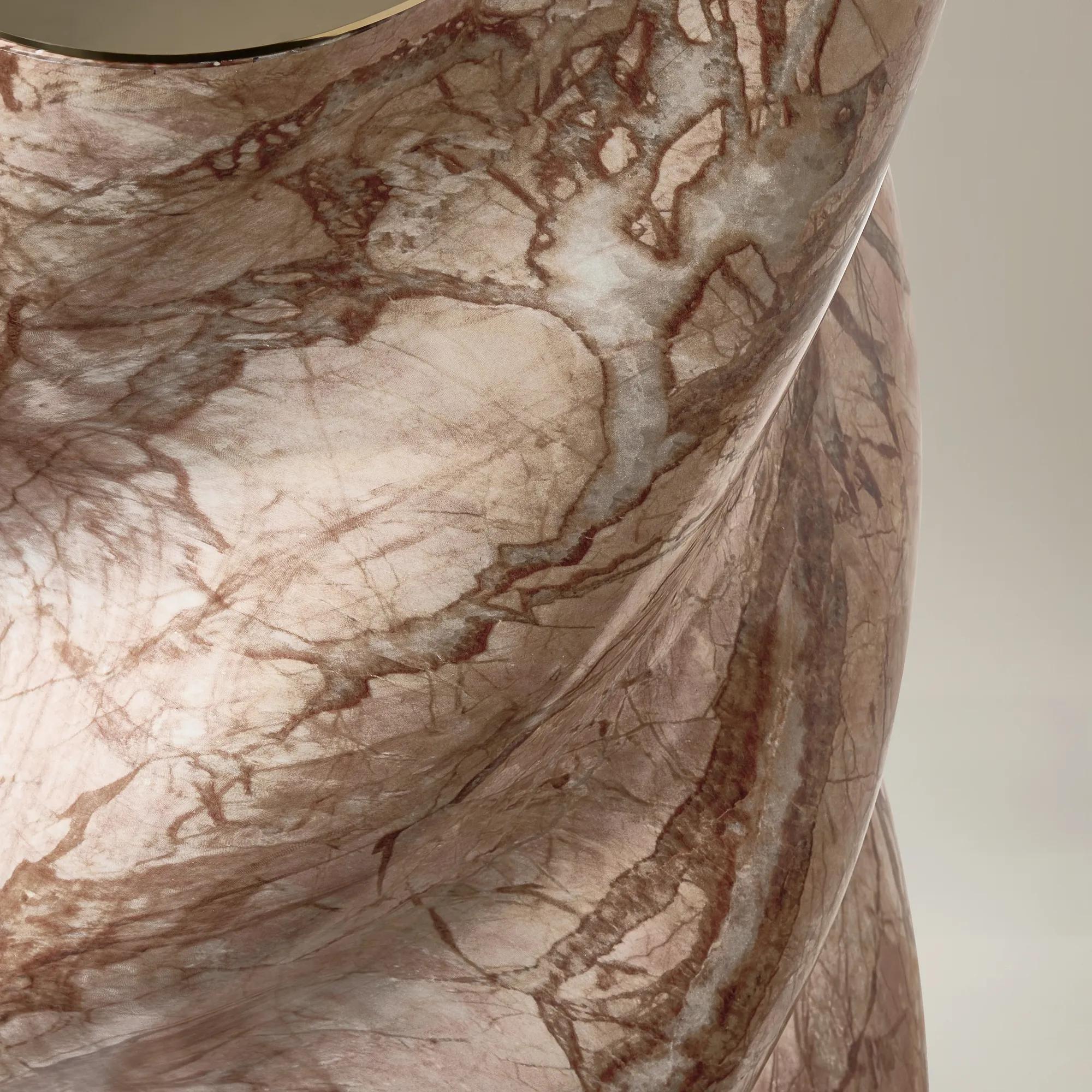 Vega Side Table (13.8") - Sunset Marble