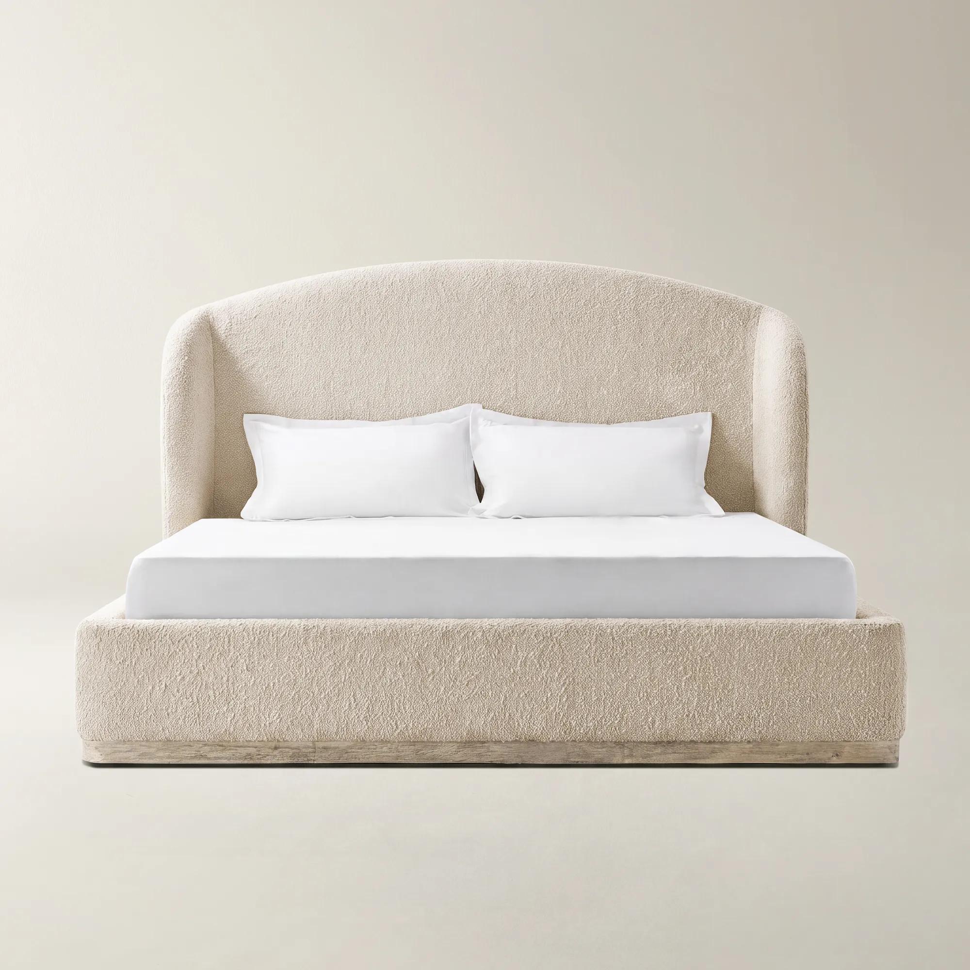 Glimmer Ivory Performance Boucle Upholstered Queen Platform Bed