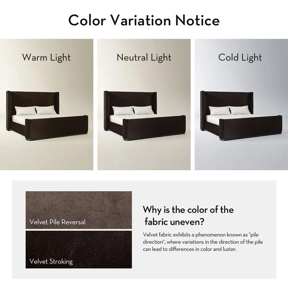 Stria Dark Chocolate Velvet Upholstered Platform Bed