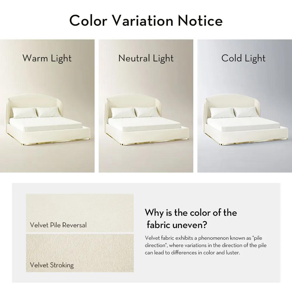 Glimmer Cloud Velvet Upholstered Platform Bed