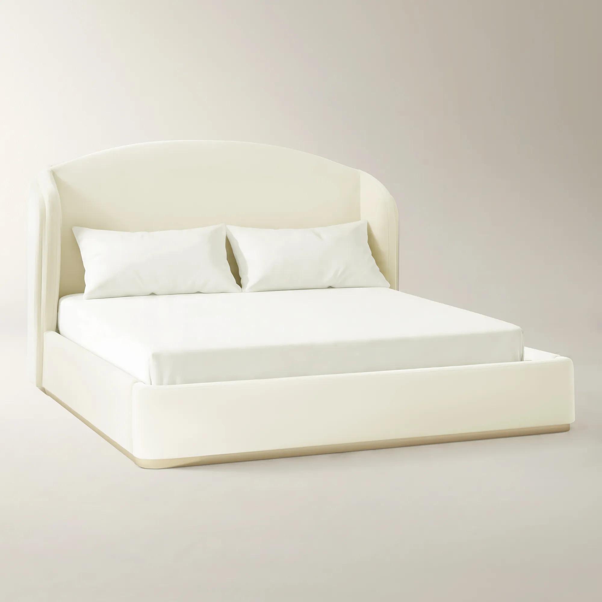 Glimmer Cloud Velvet Upholstered Platform Bed