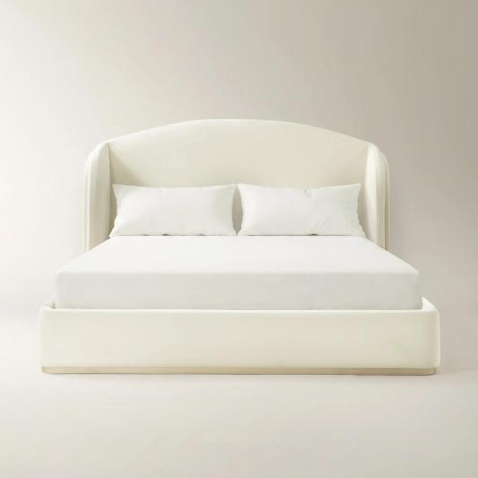 Glimmer Cloud Velvet Upholstered Platform Bed