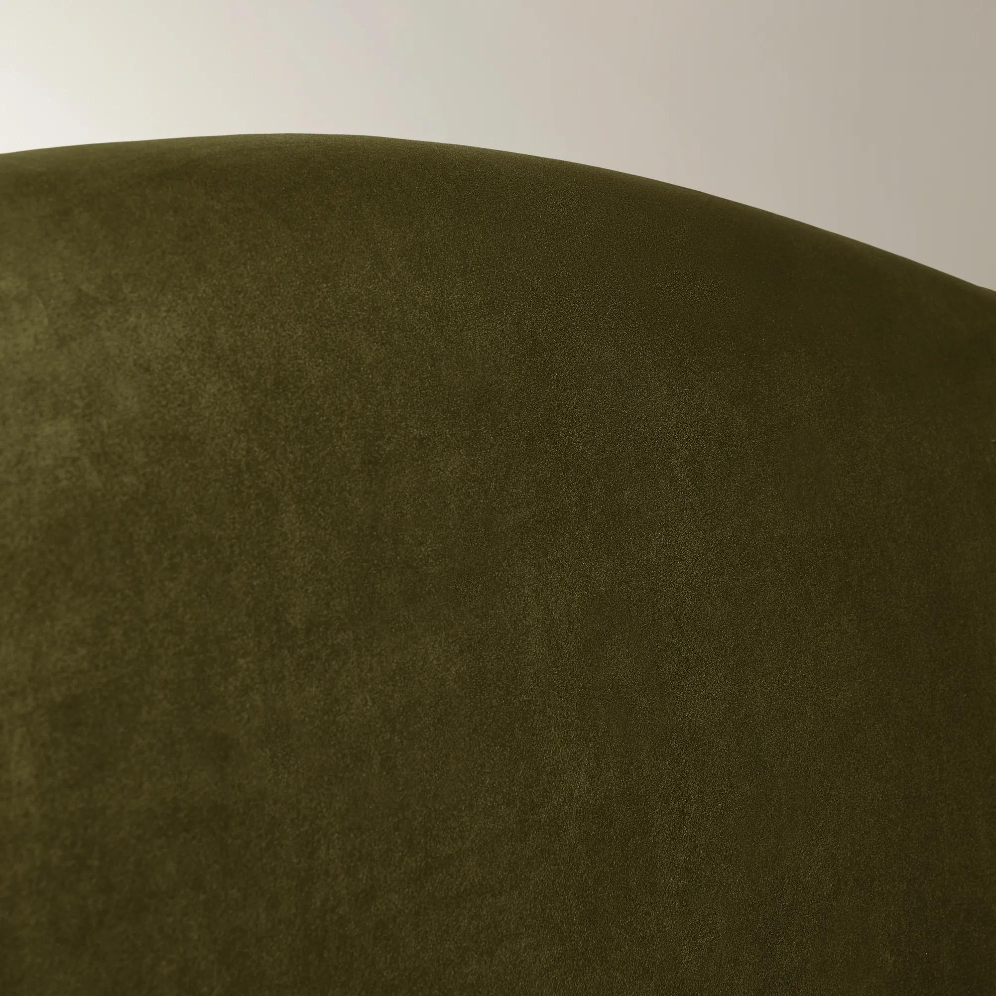 Glimmer Deep Olive Velvet Upholstered King Platform Bed