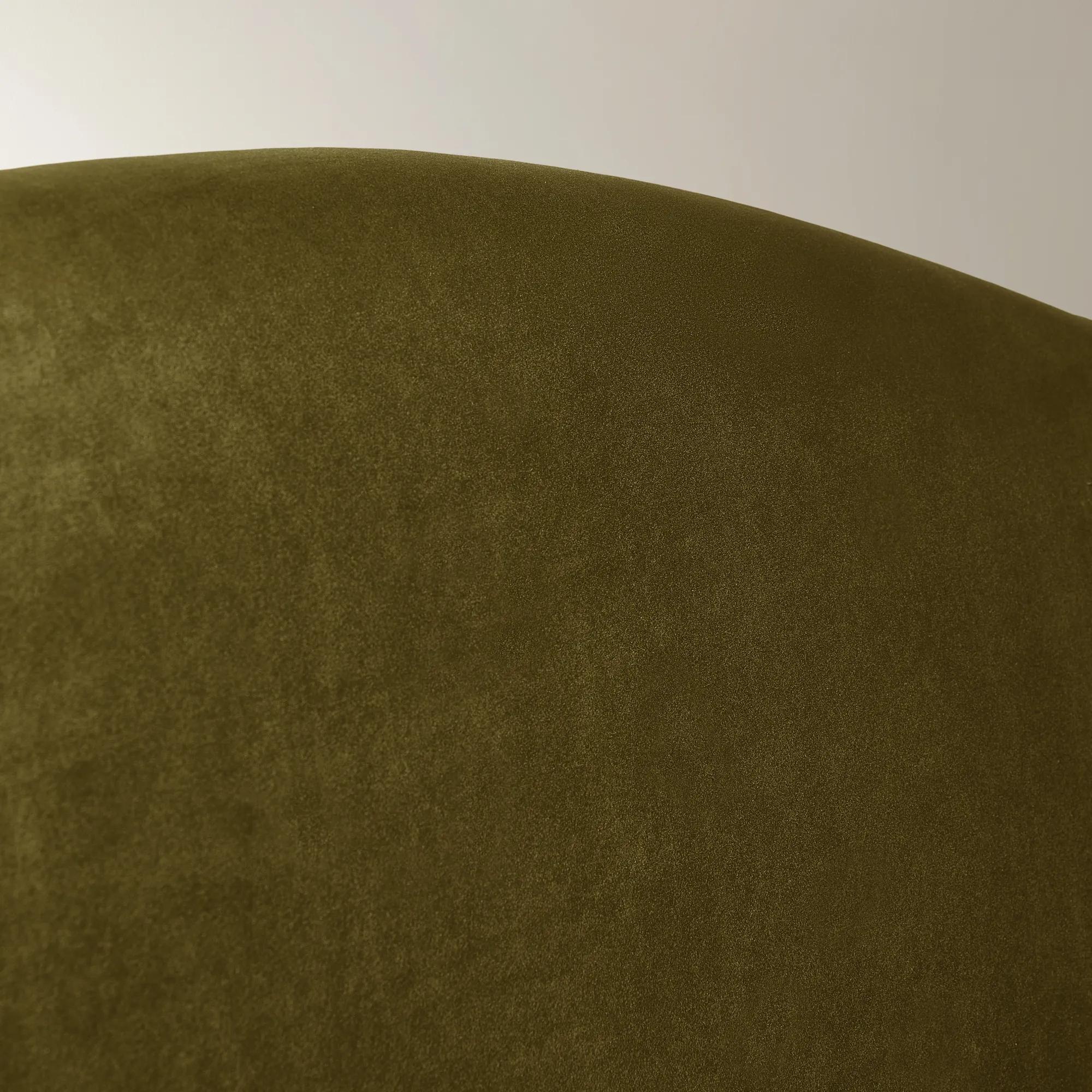 Glimmer Deep Olive Velvet Upholstered Platform Bed
