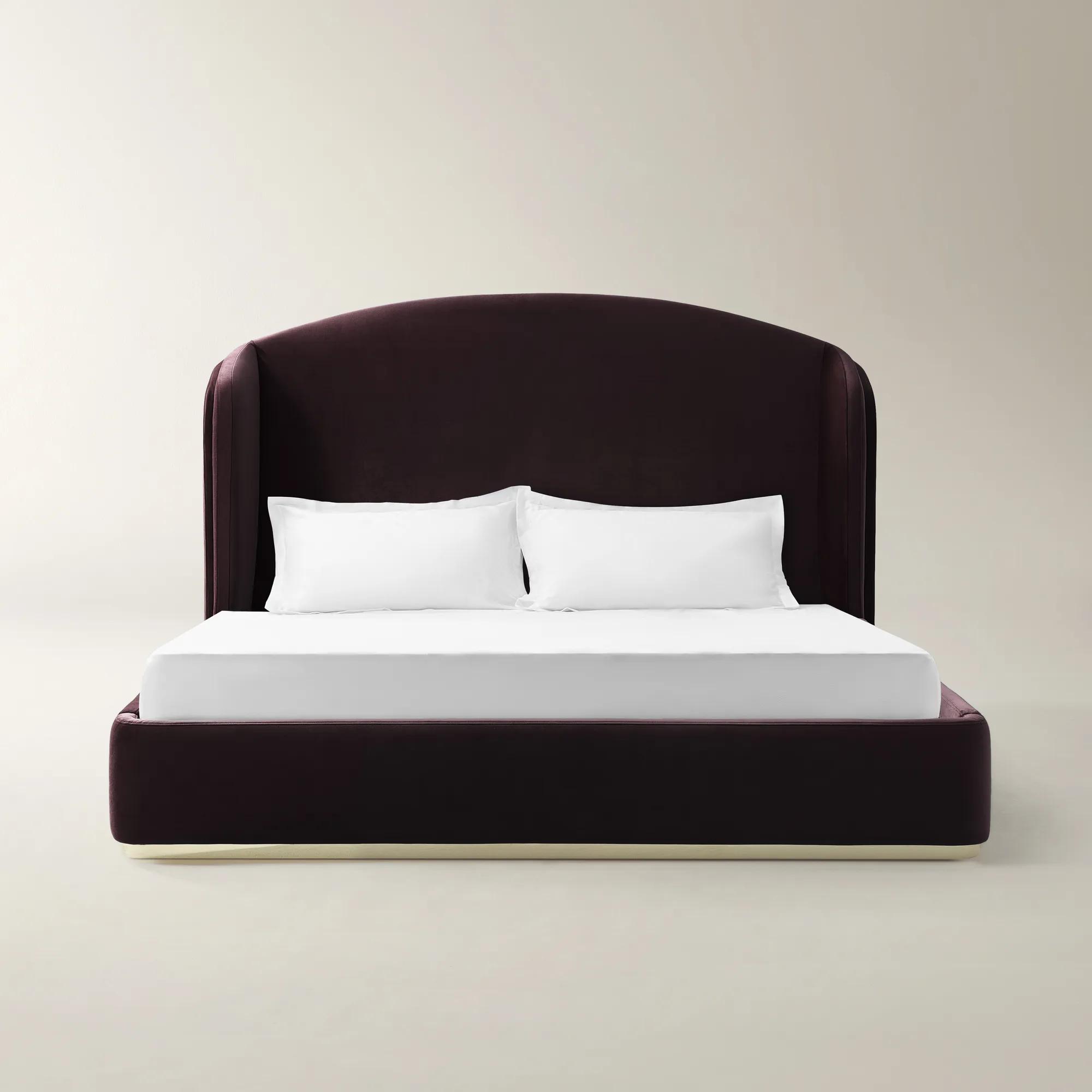 Glimmer Fig Velvet Upholstered King Platform Bed
