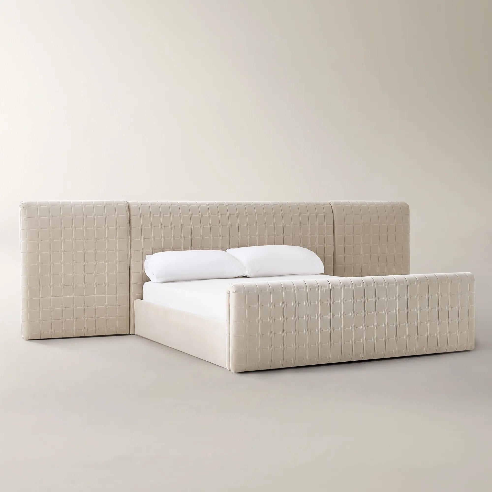 Vanta Extended Platform Bed - Oatmeal