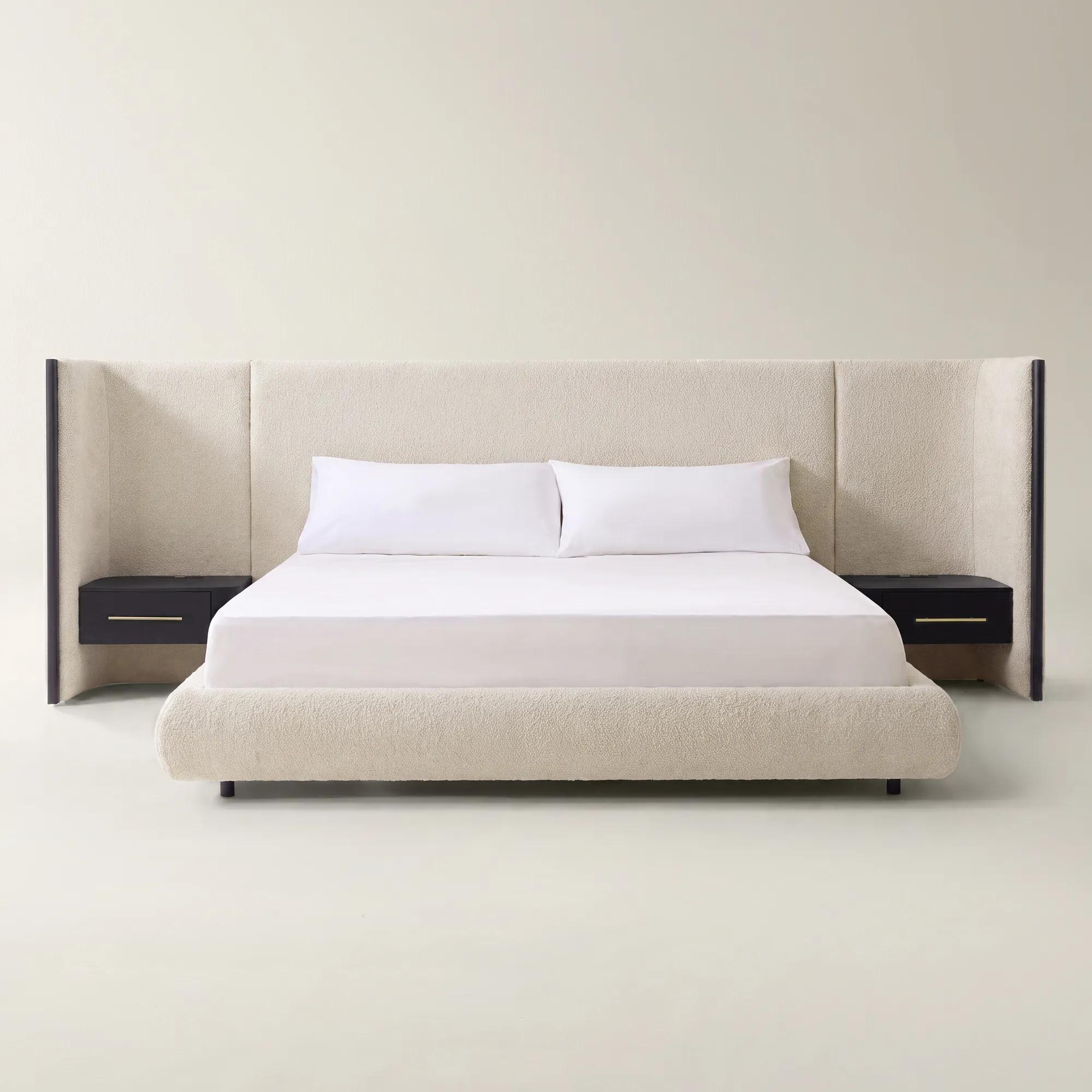 Sierra Ivory Performance Boucle Upholstered King Platform Bed