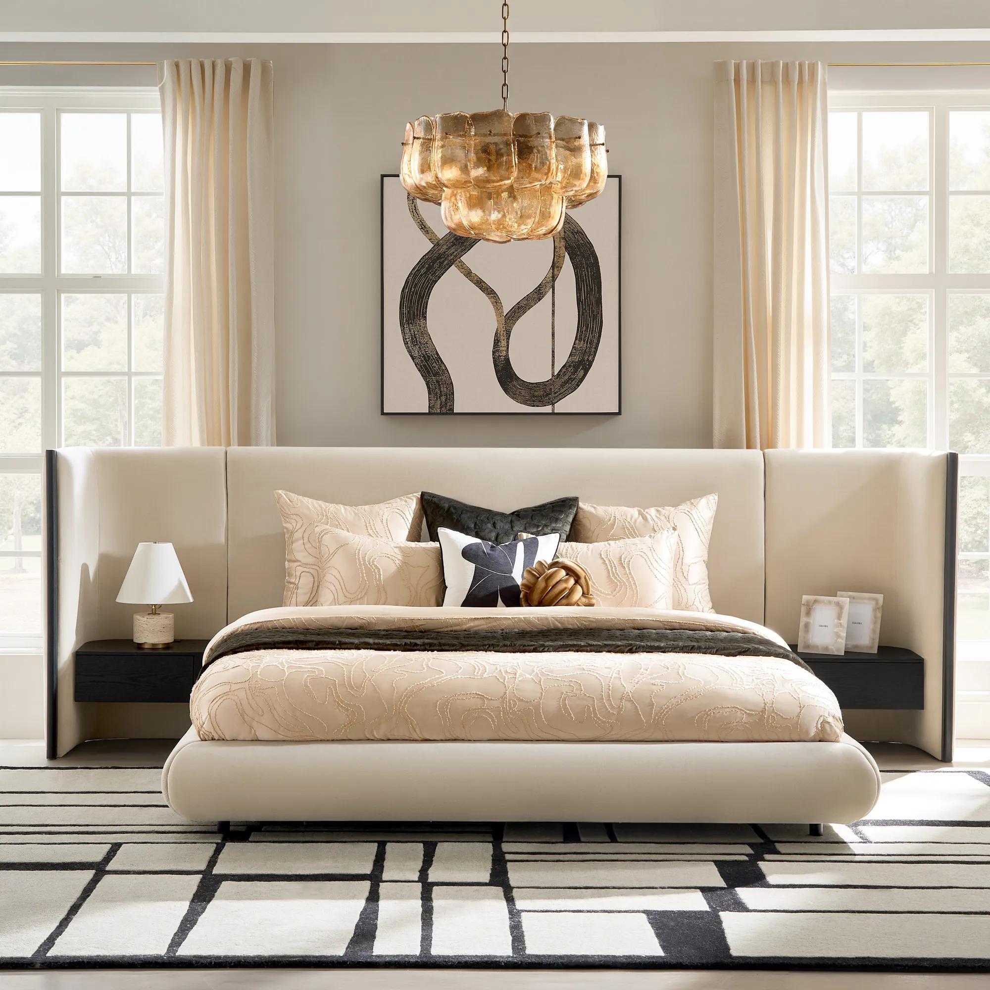 Sierra Bed With Nightstands - Oatmeal