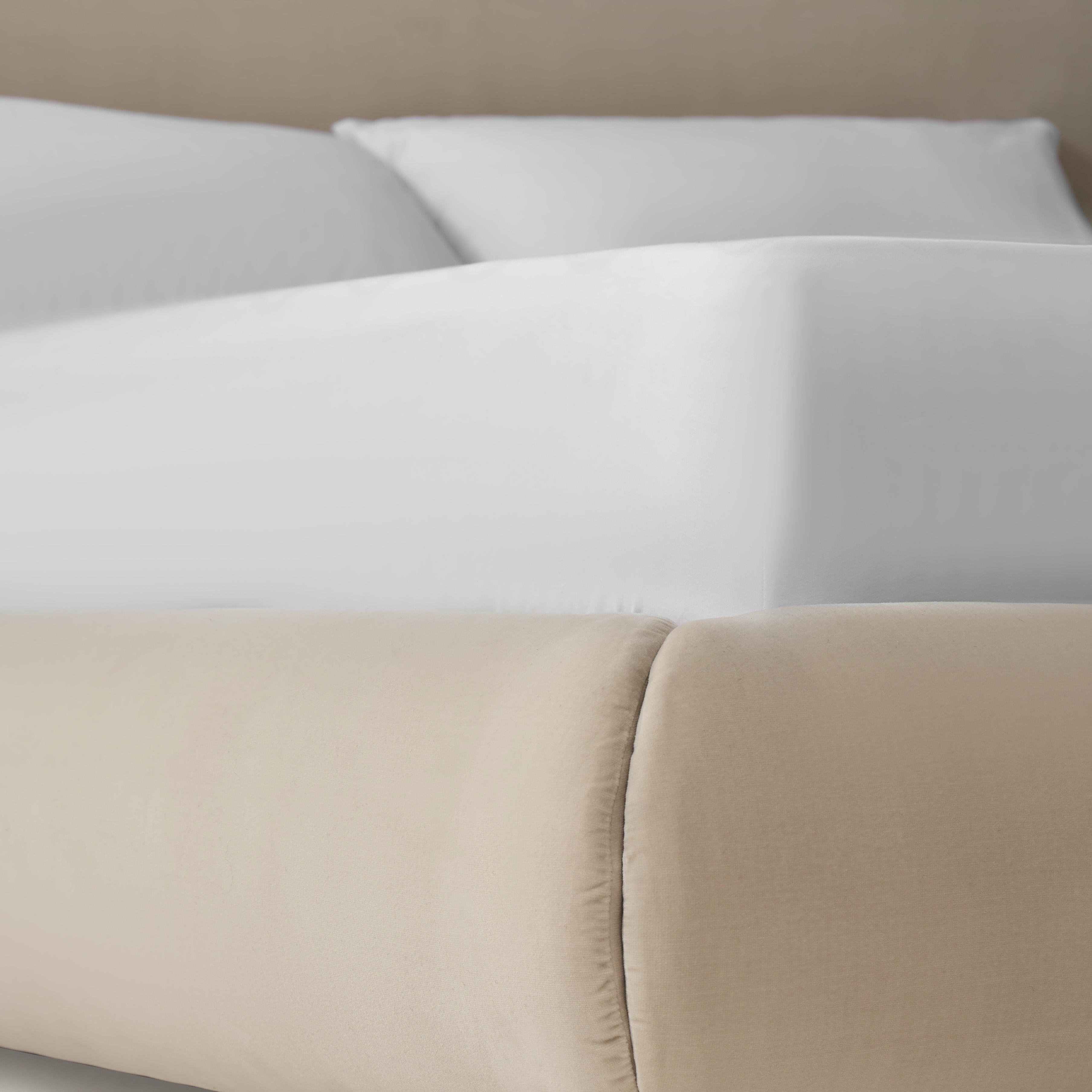Sierra Roasted Pecan Velvet Upholstered King Platform Bed
