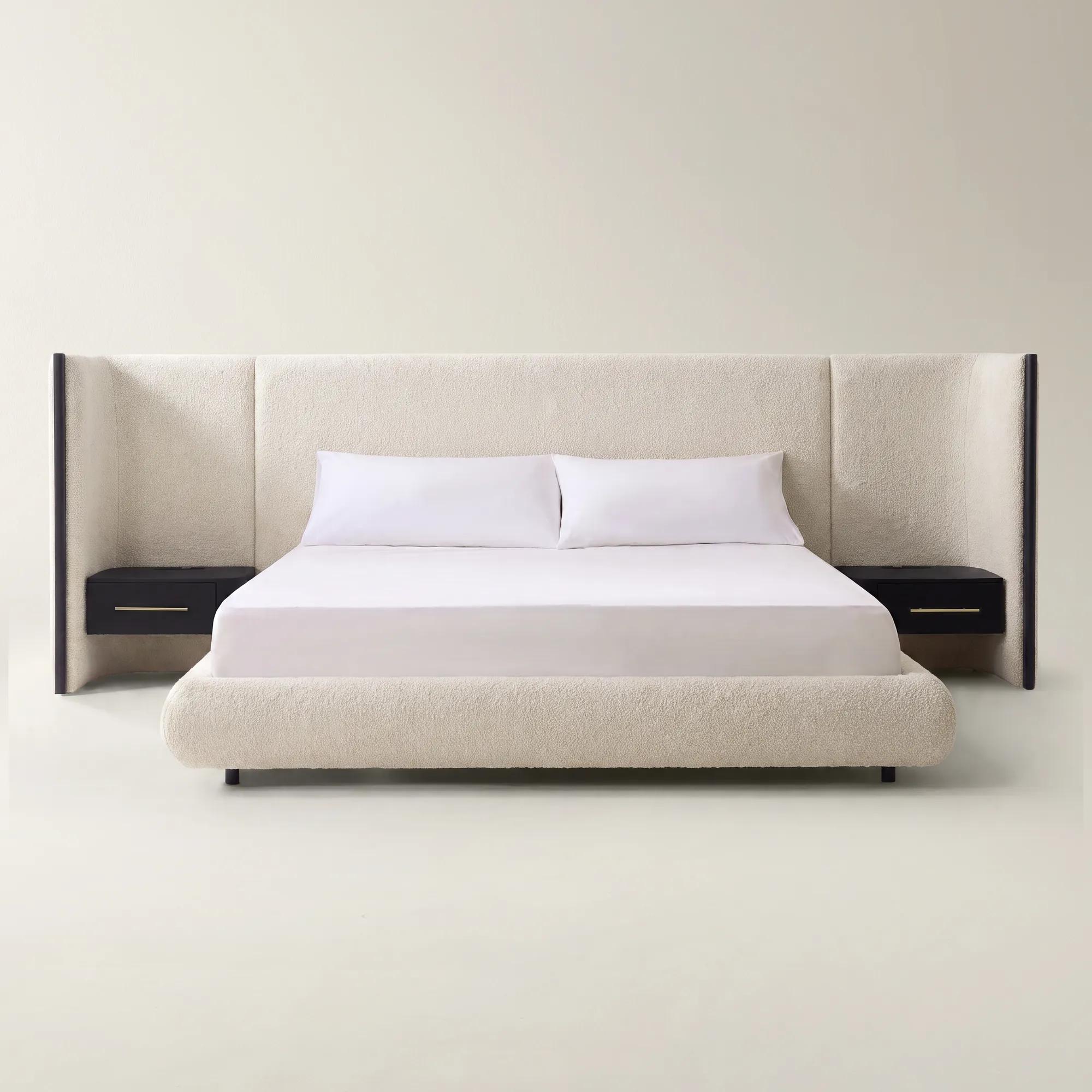 Sierra Utopia Sand Chenille Upholstered King Platform Bed
